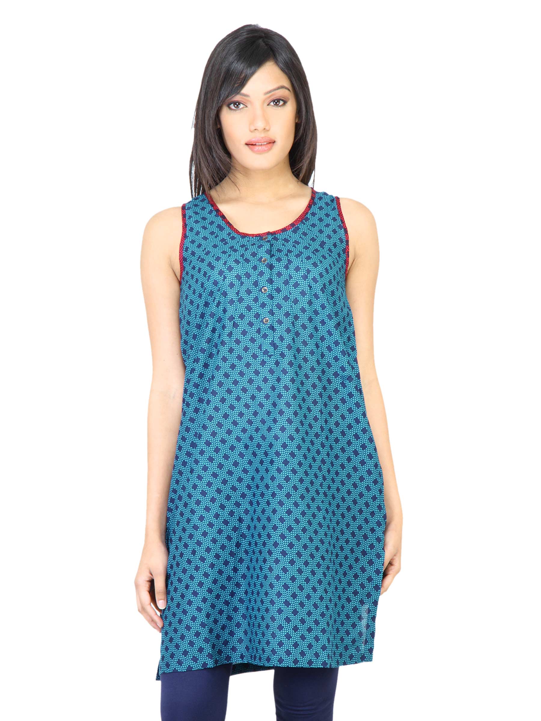 BIBA Women Printed Blue Kurta