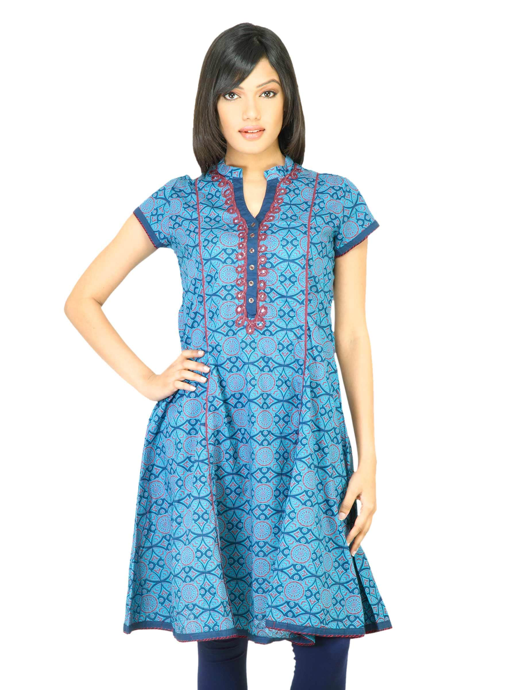 BIBA Women Printed Blue Kurta