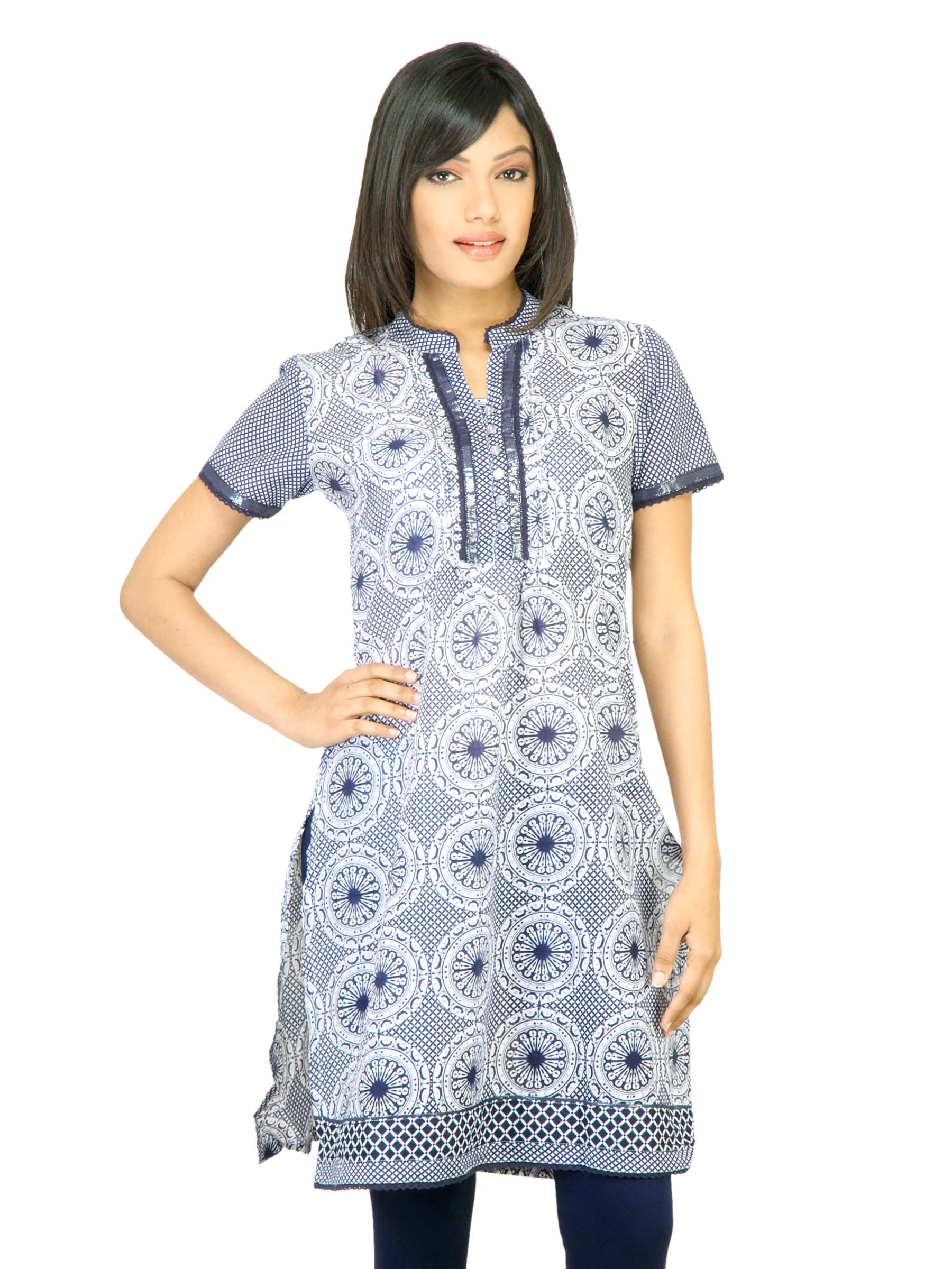 BIBA Women Printed White Kurta