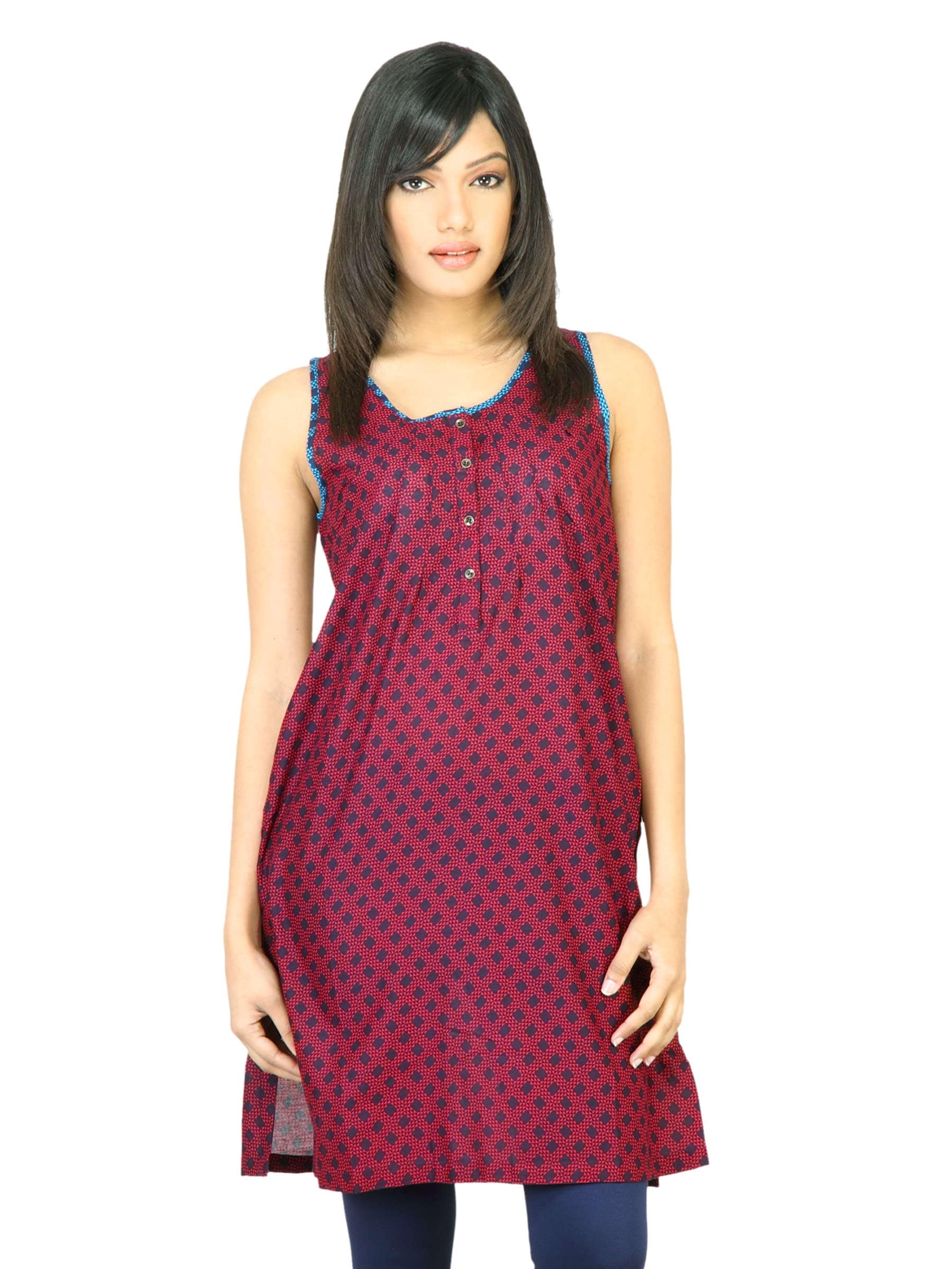 BIBA Women Printed Red Kurta