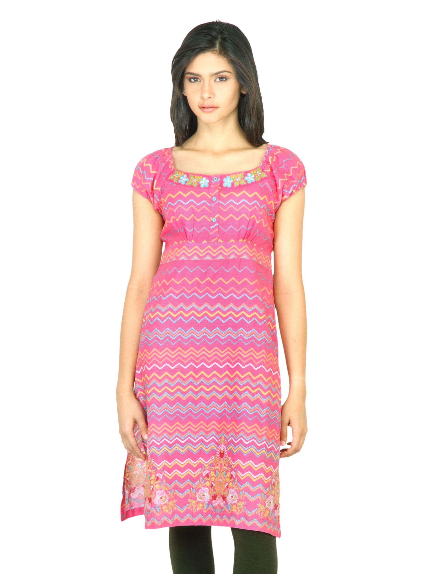 BIBA Women Printed Pink Kurta