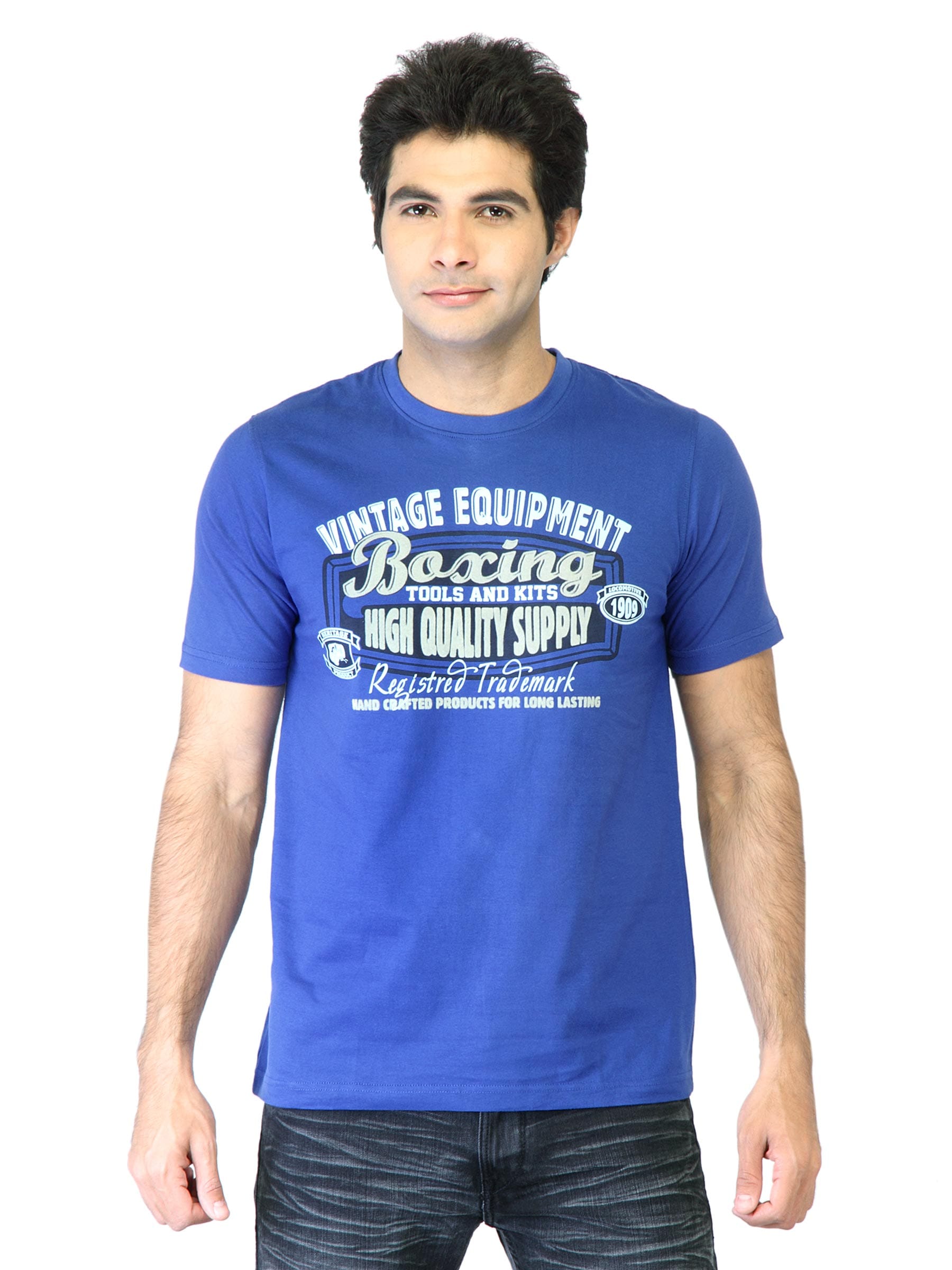 Locomotive Men Blue Printed T-shirt