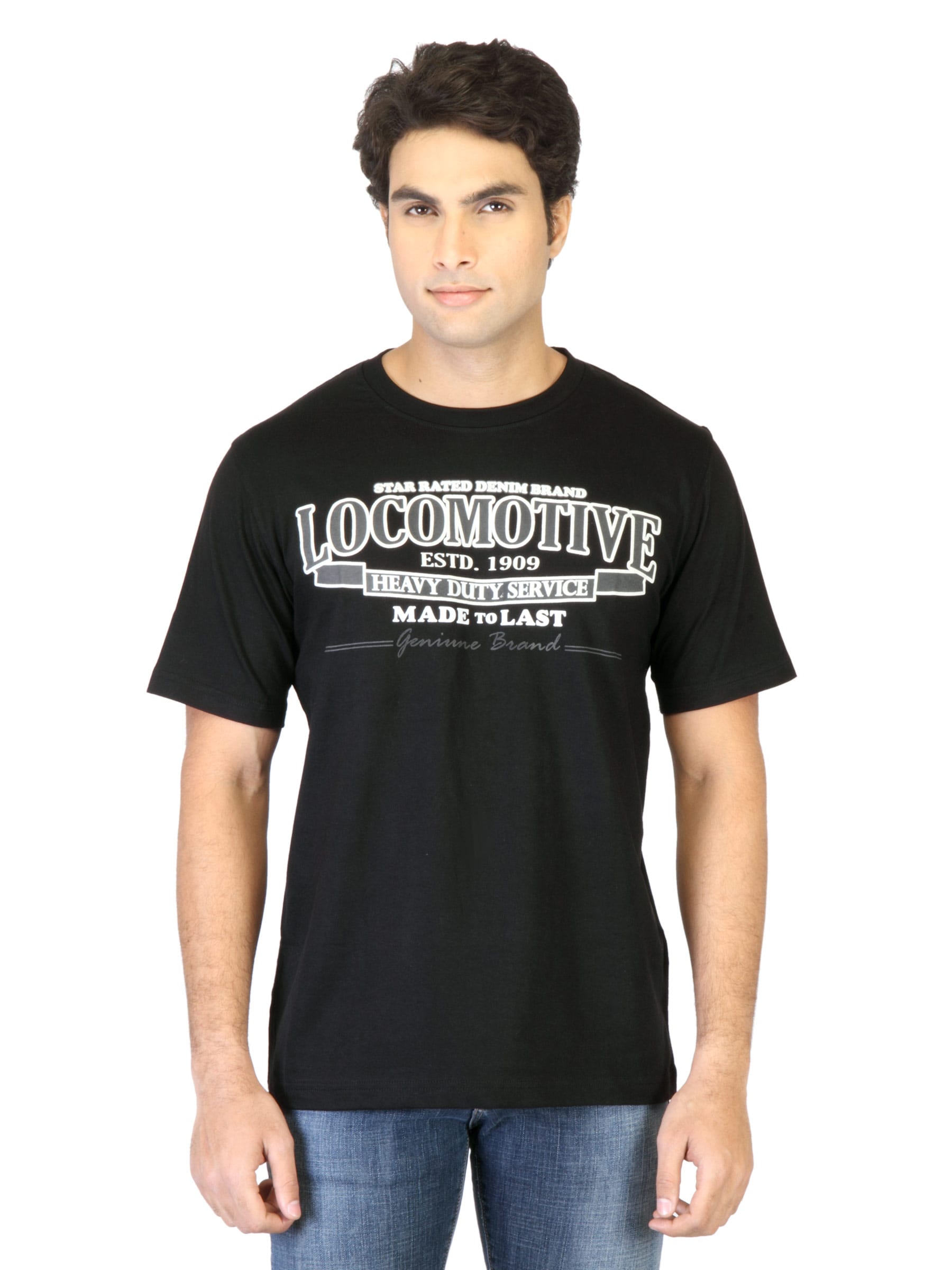 Locomotive Men Black Printed Tshirt