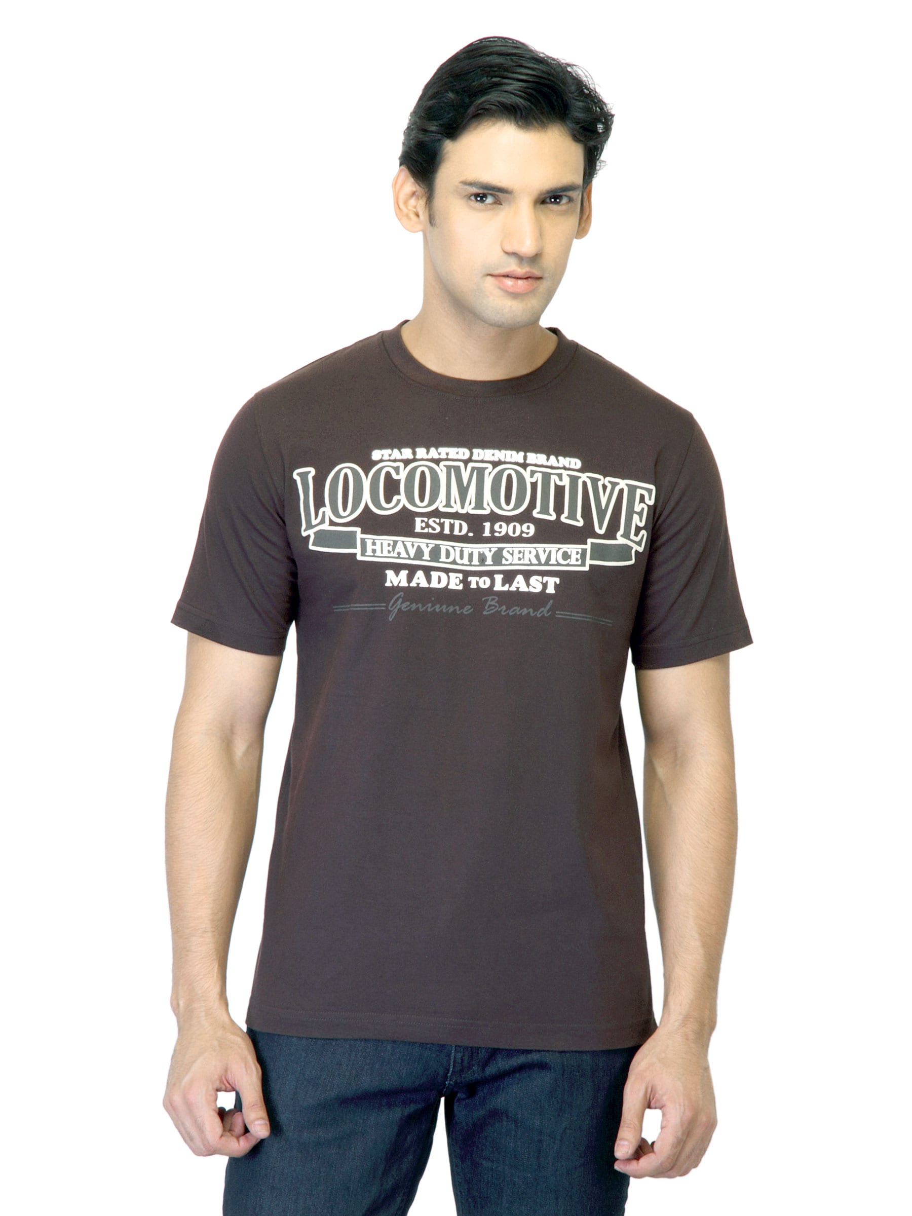 Locomotive Men Brown Printed T-shirt