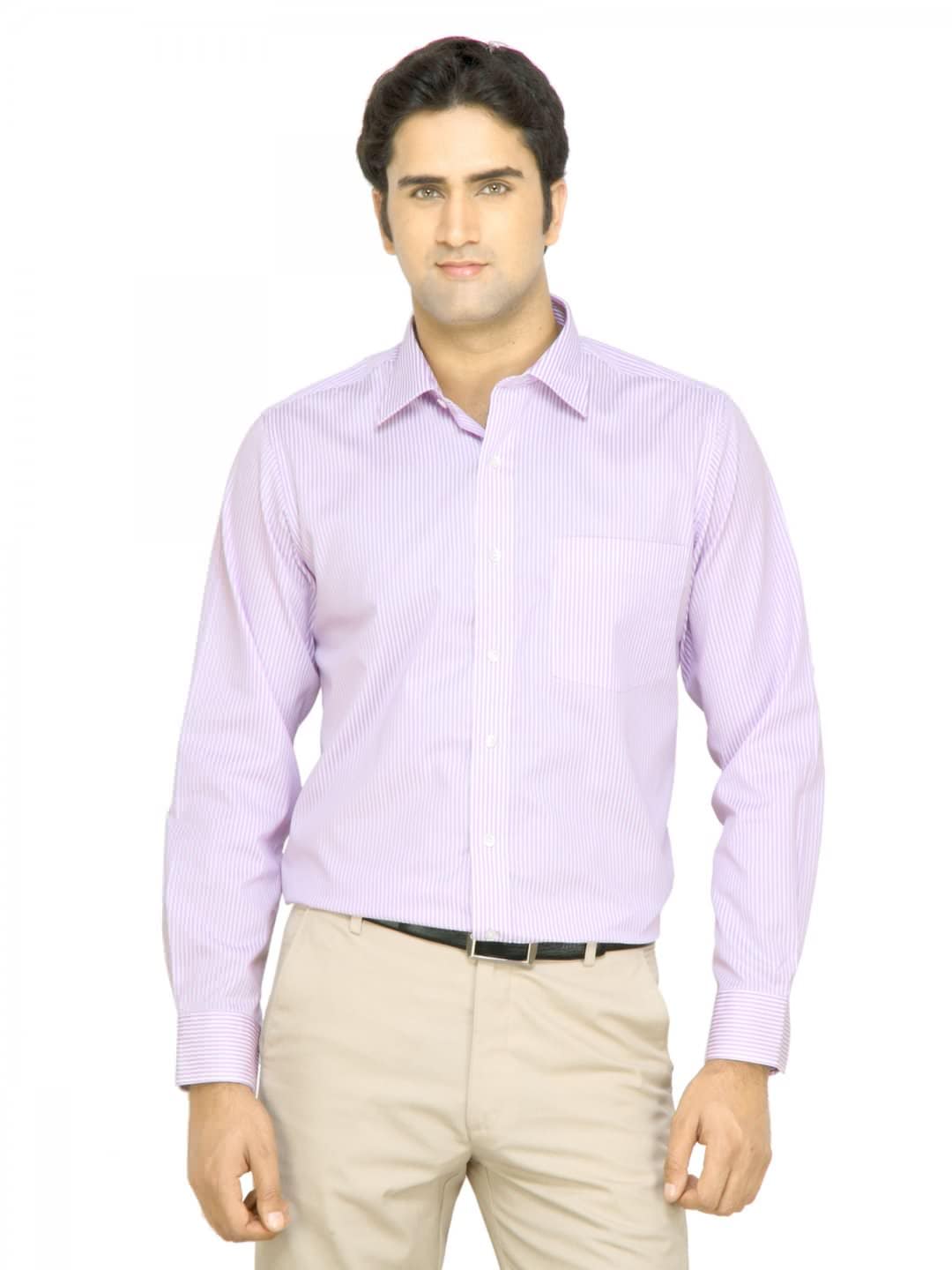 Arrow Men Lavender Striped Shirt