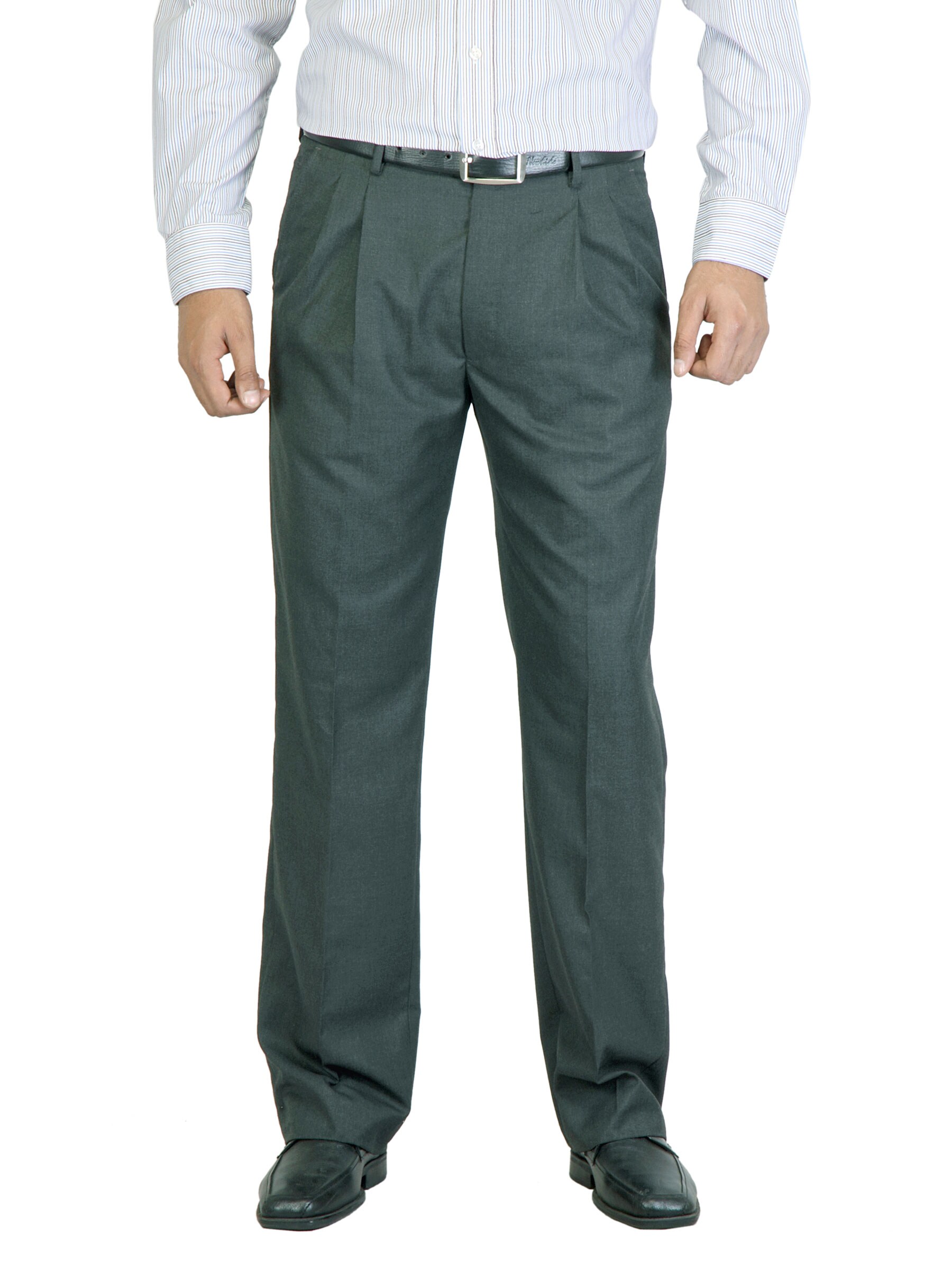 Arrow Men Charcoal Solid Trousers