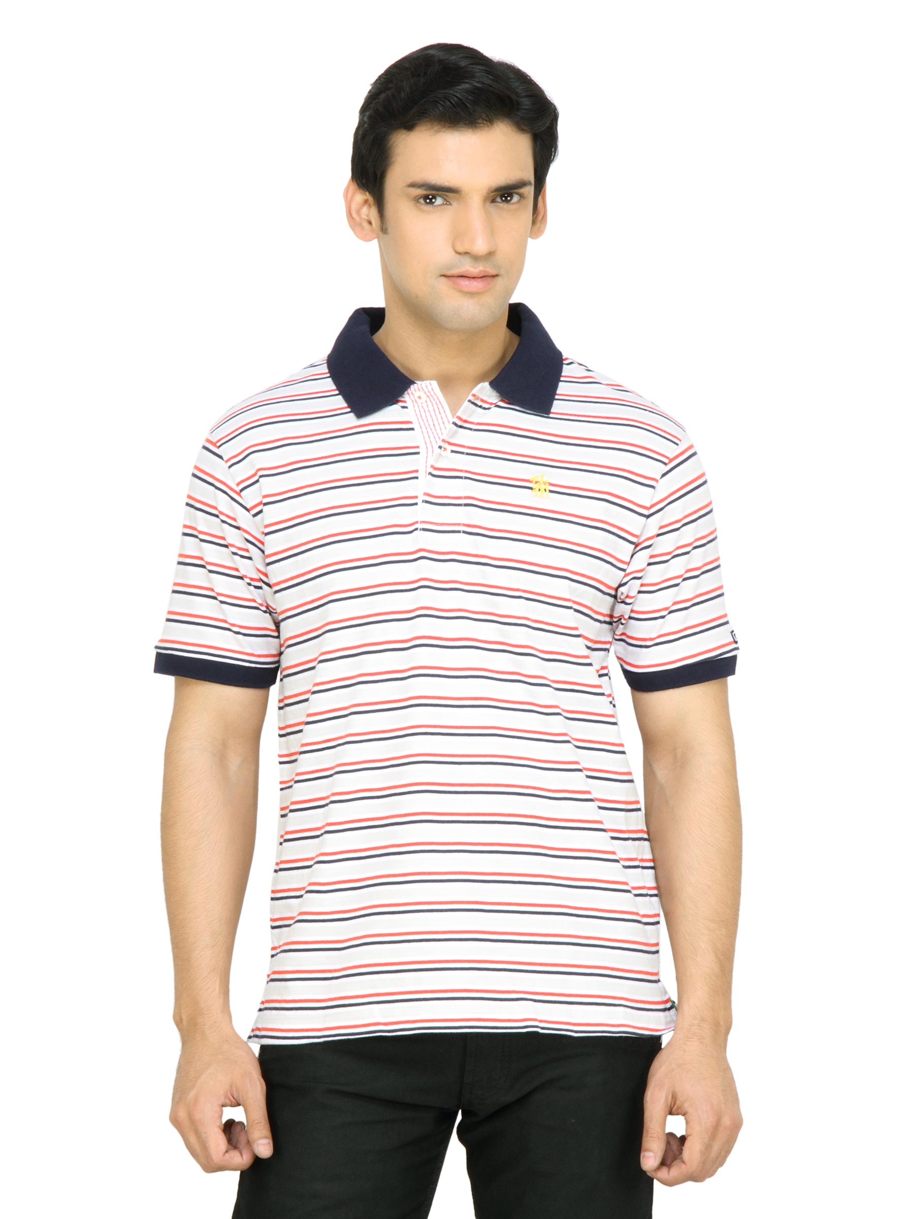 Arrow Sport Men Grey Striped T-shirt