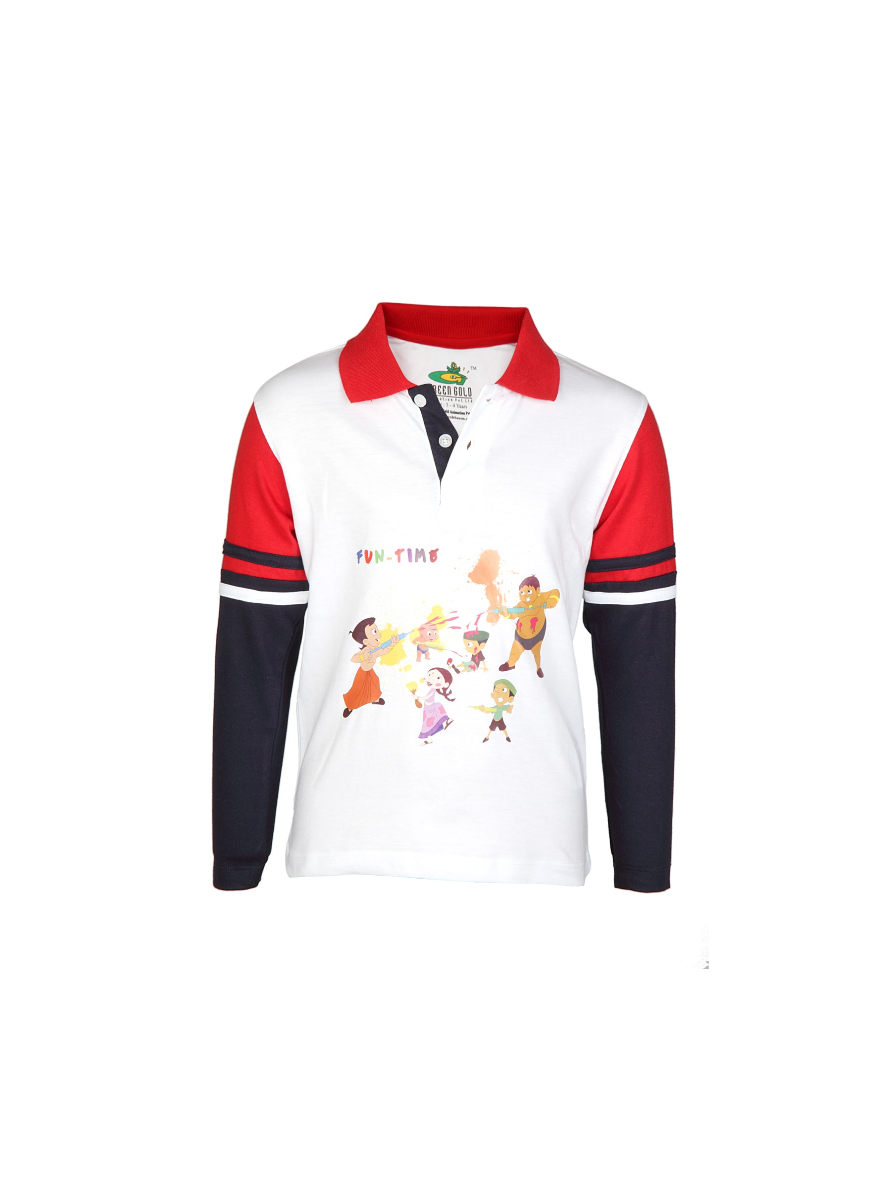 Chhota Bheem Kids Boys Holi Hai White T-shirt