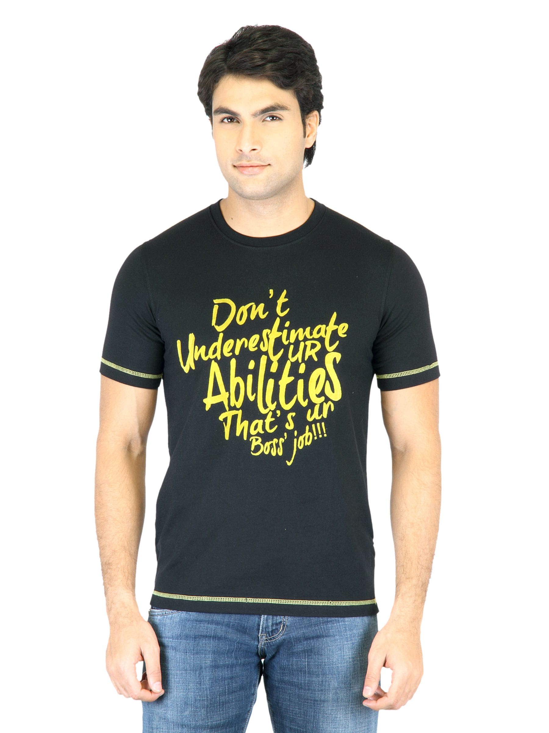 Mark Taylor Men Black Printed T-shirt