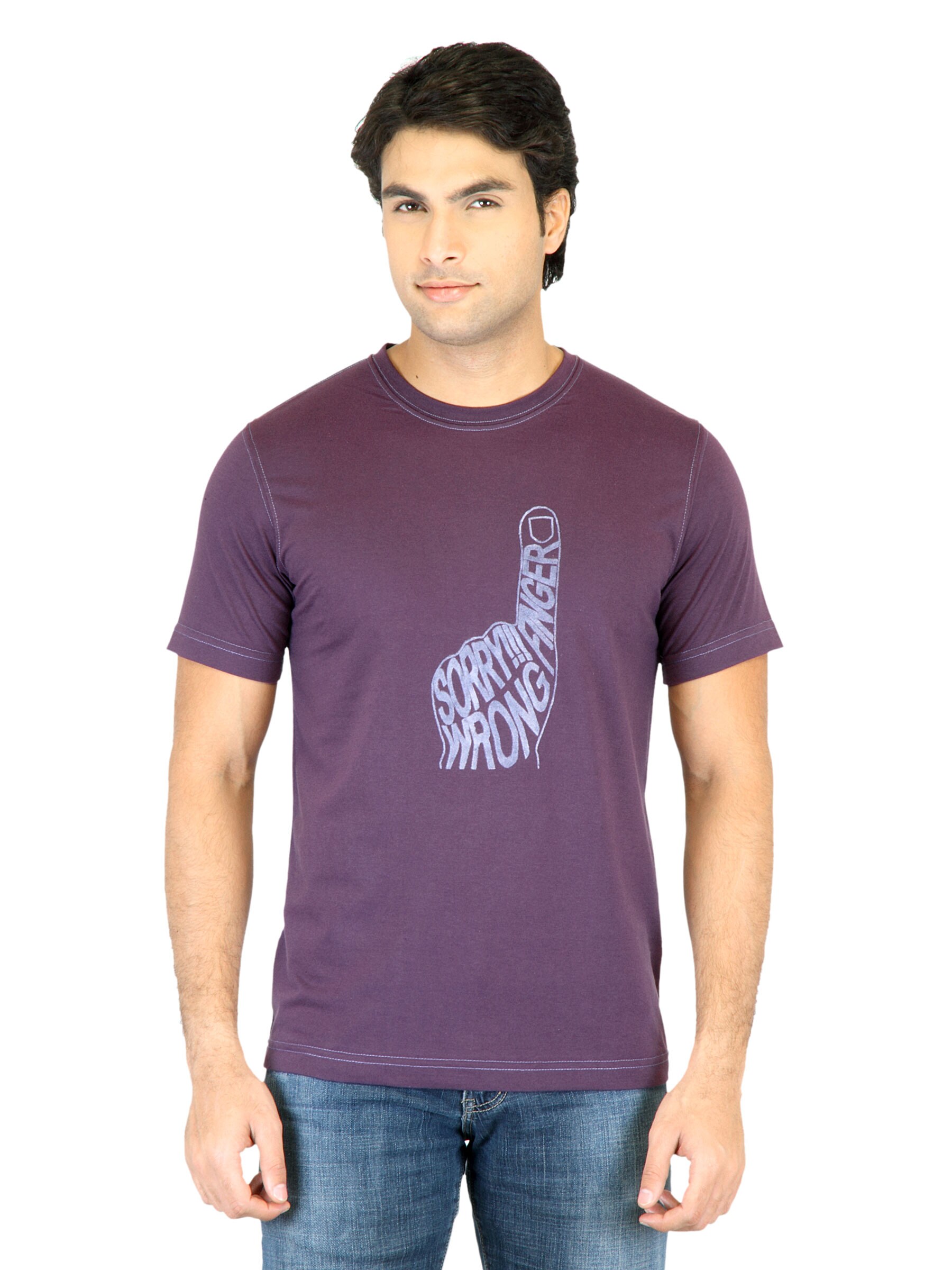 Mark Taylor Men Purple Printed T-shirt