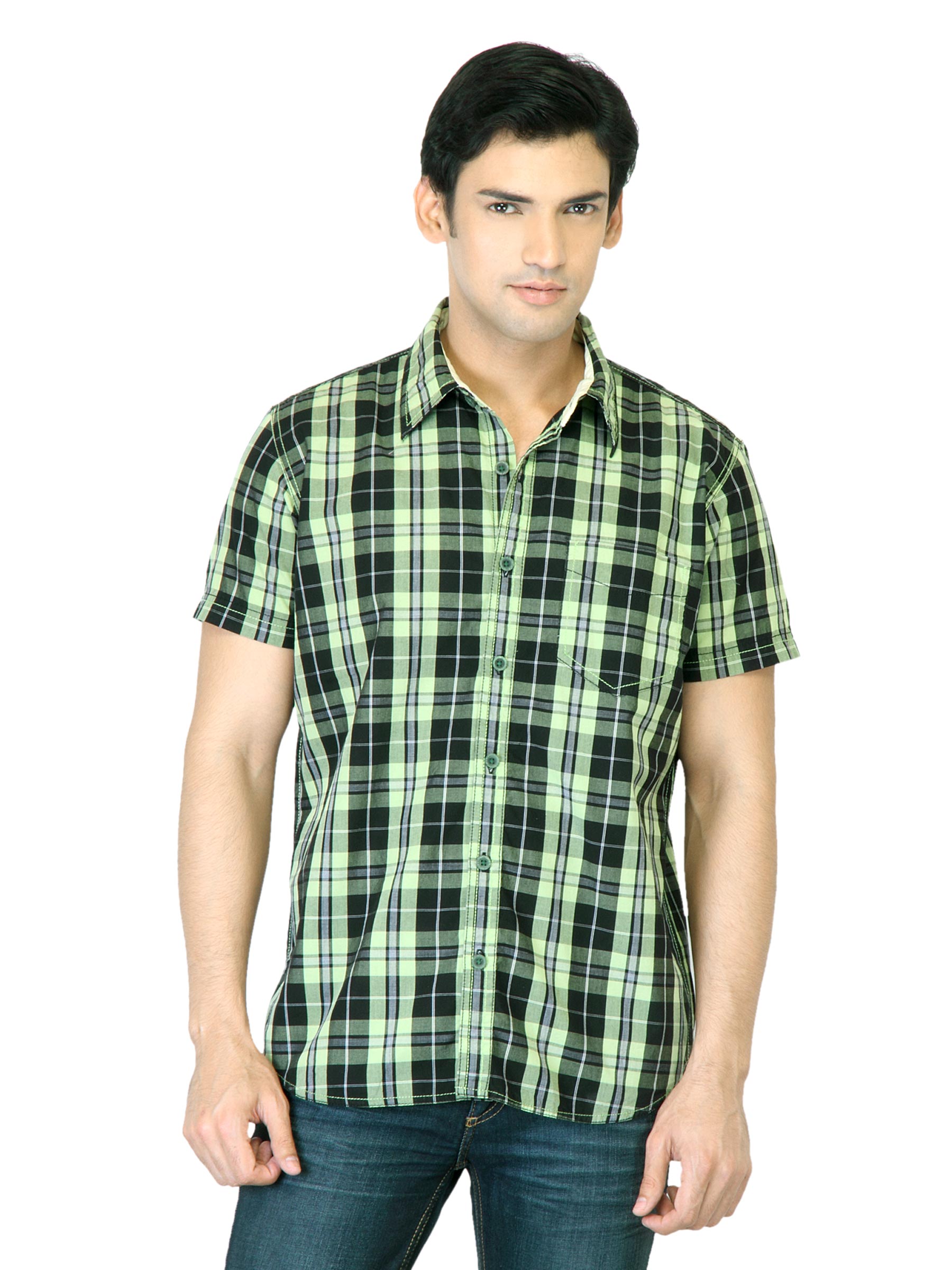 Highlander Men Green Check Shirt