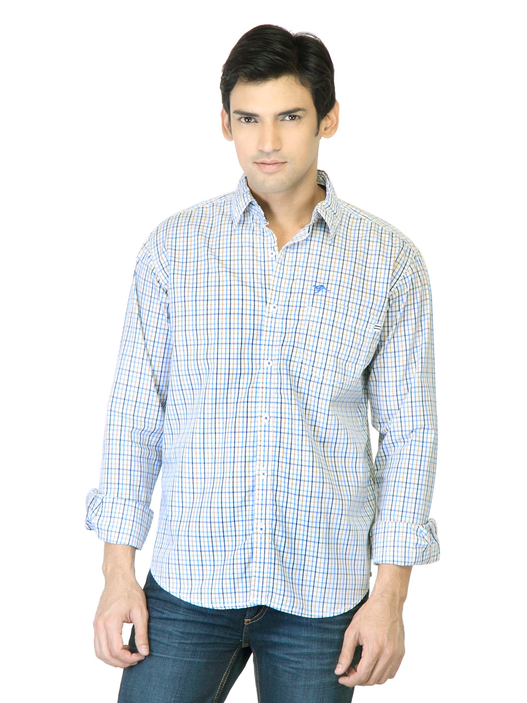 Highlander Men Blue Check Shirt