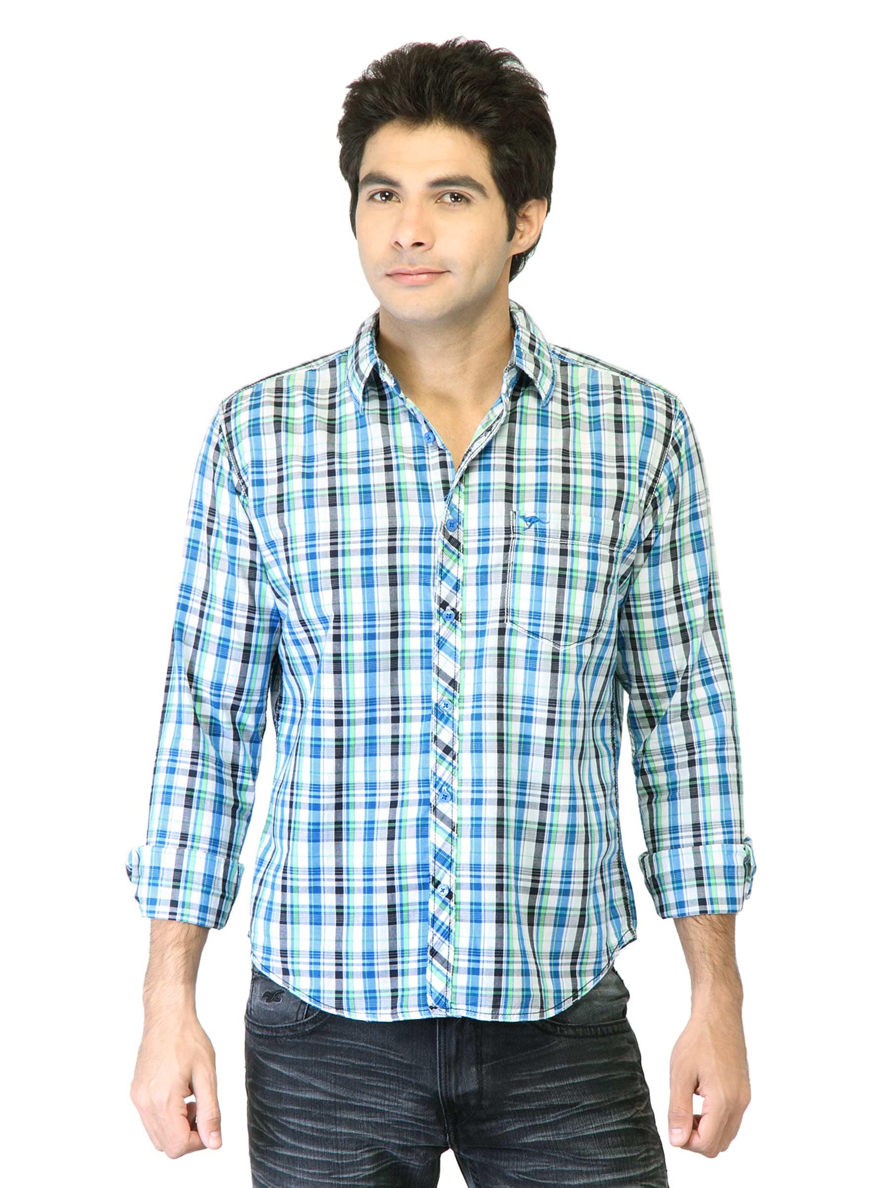 Highlander Men Blue Check Shirt