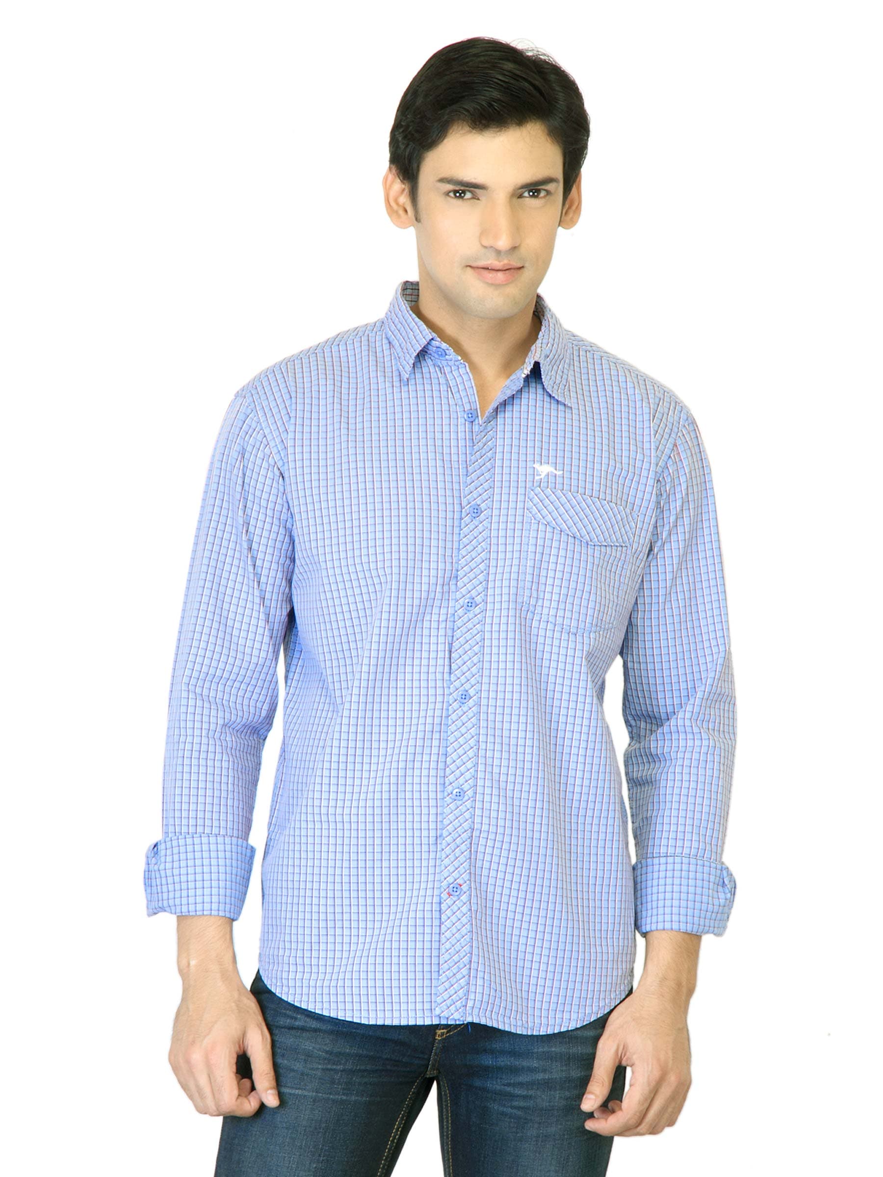 Highlander Men Blue Check Shirt