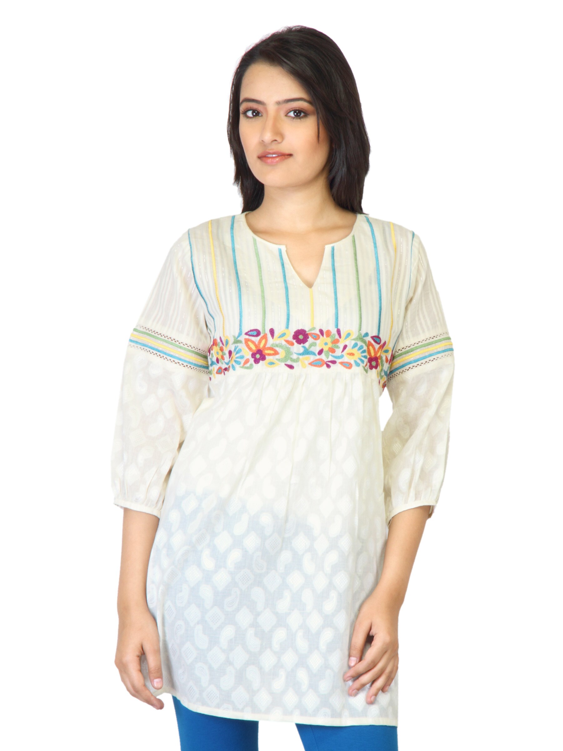 Aneri Women Fiza Cream Kurta