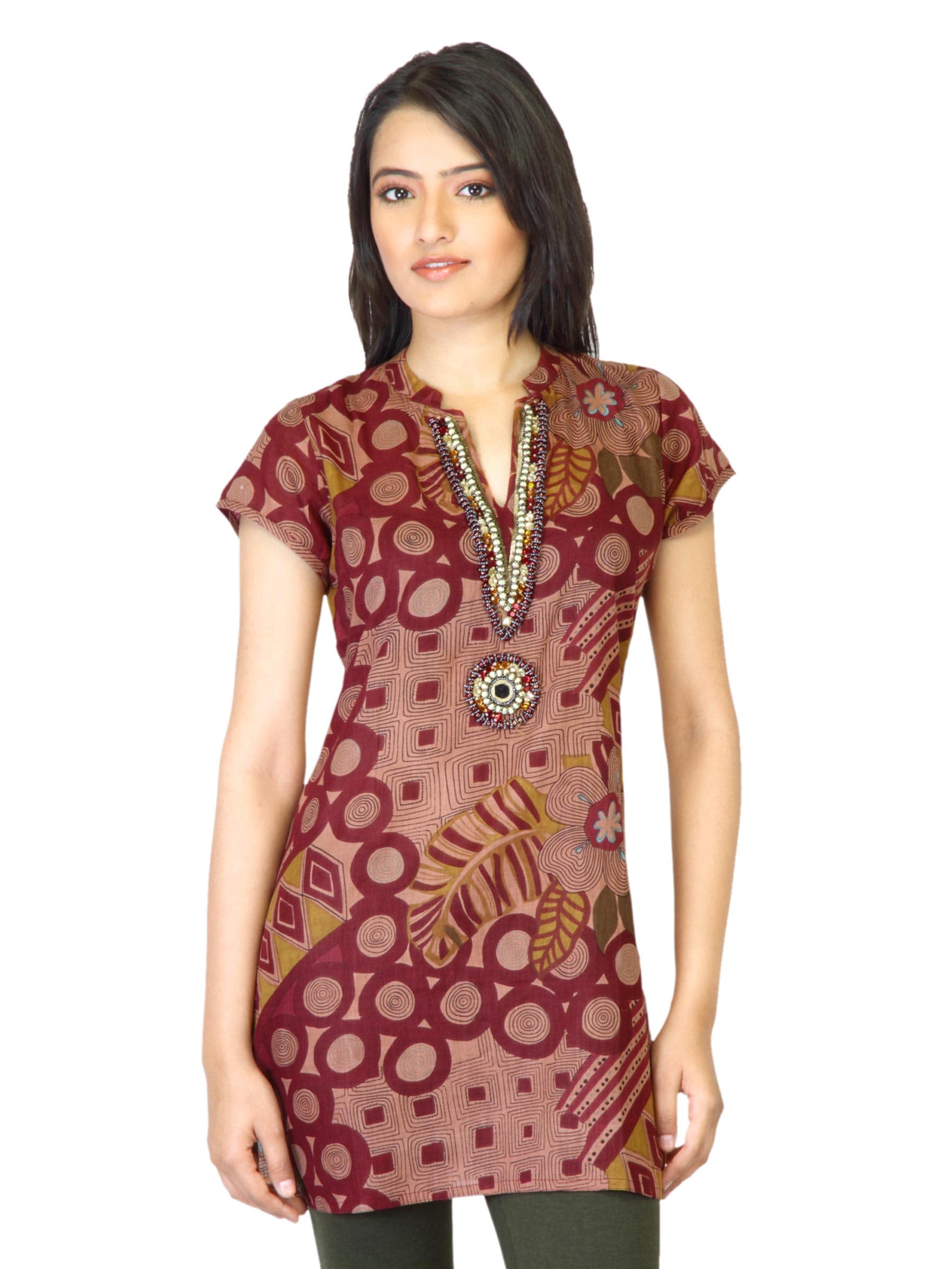 Aneri Women Printed Rust Kurta