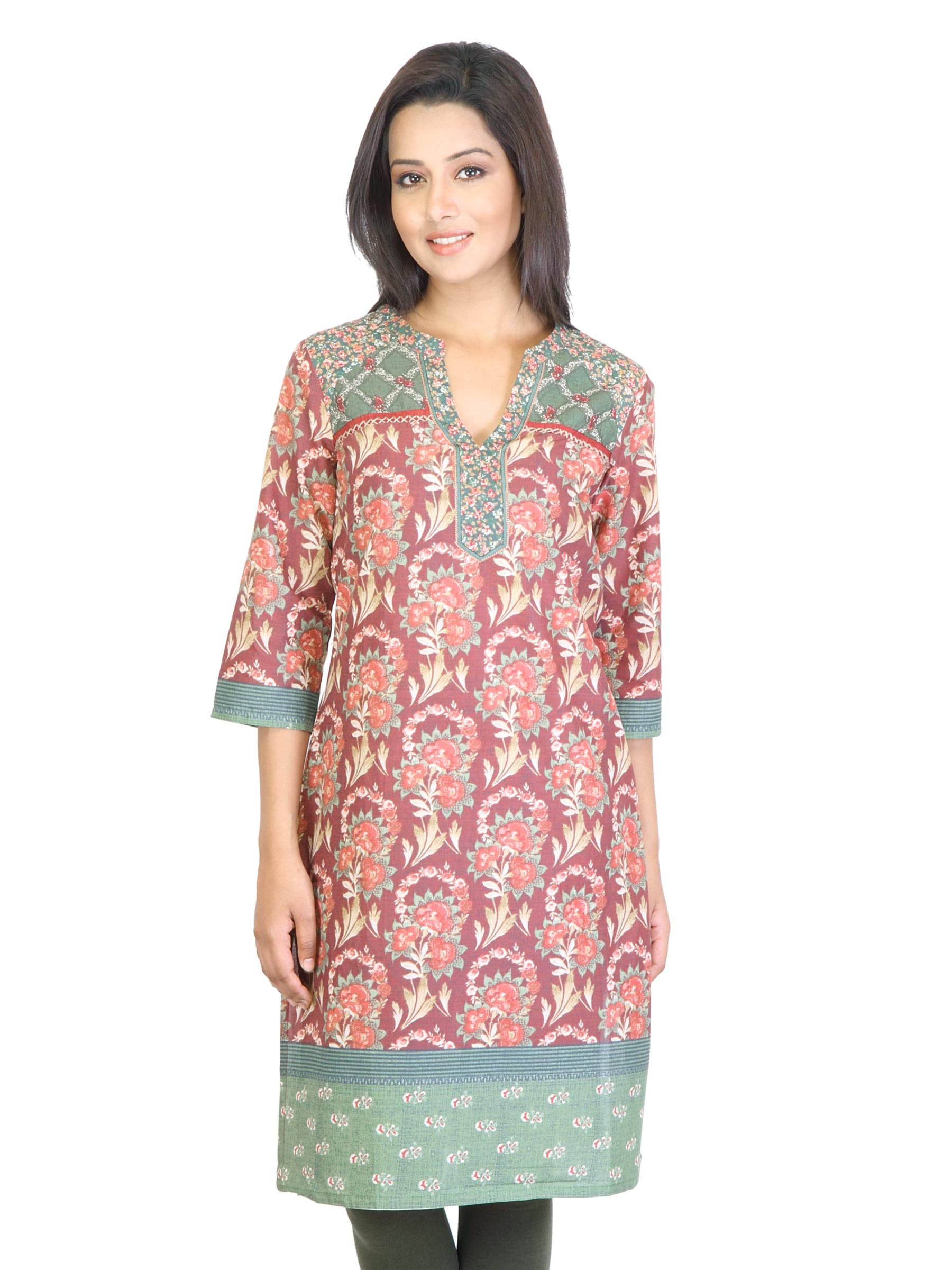 W Women Red Printed Kurta