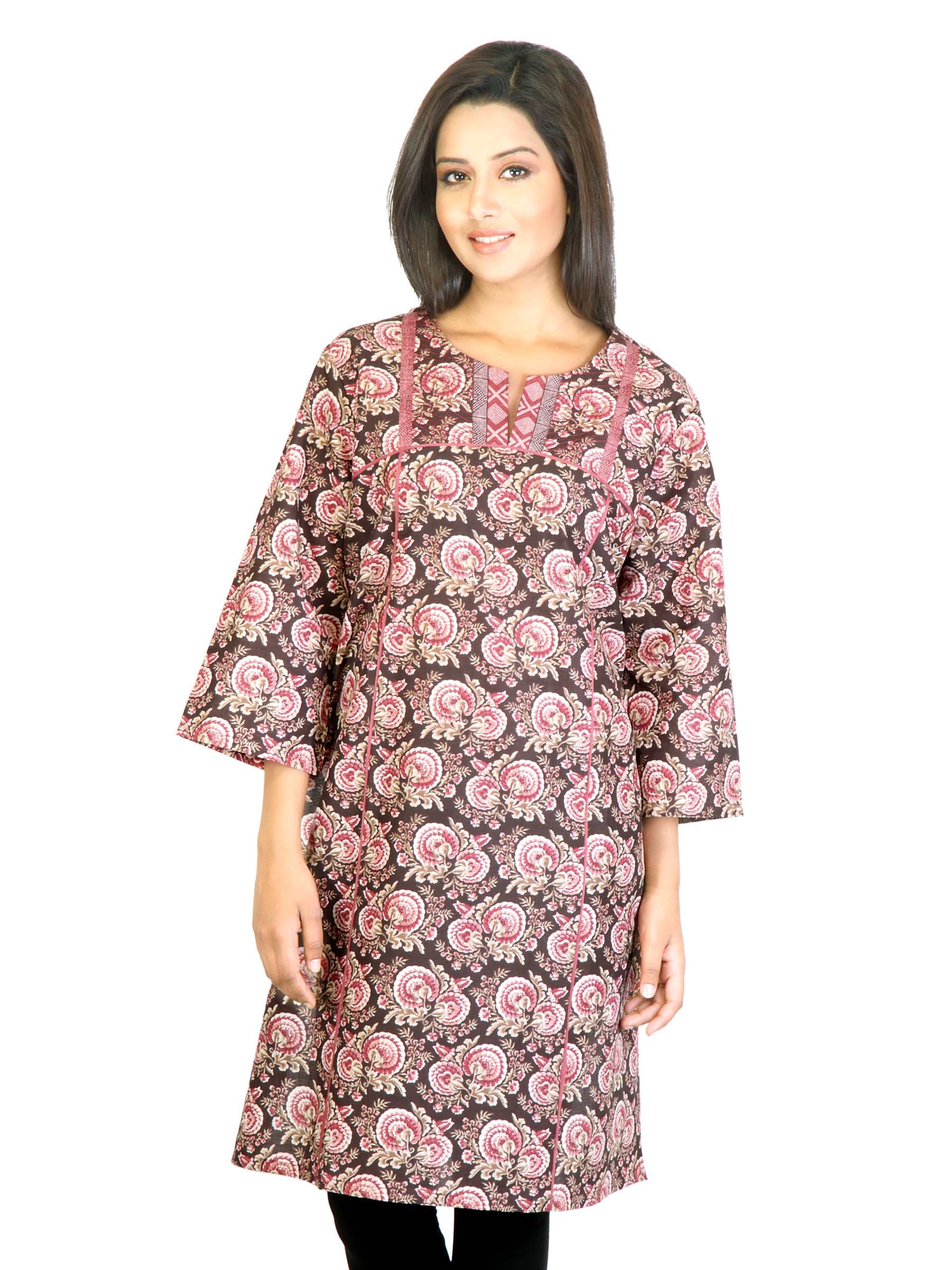 W Women Brown Printed Kurta