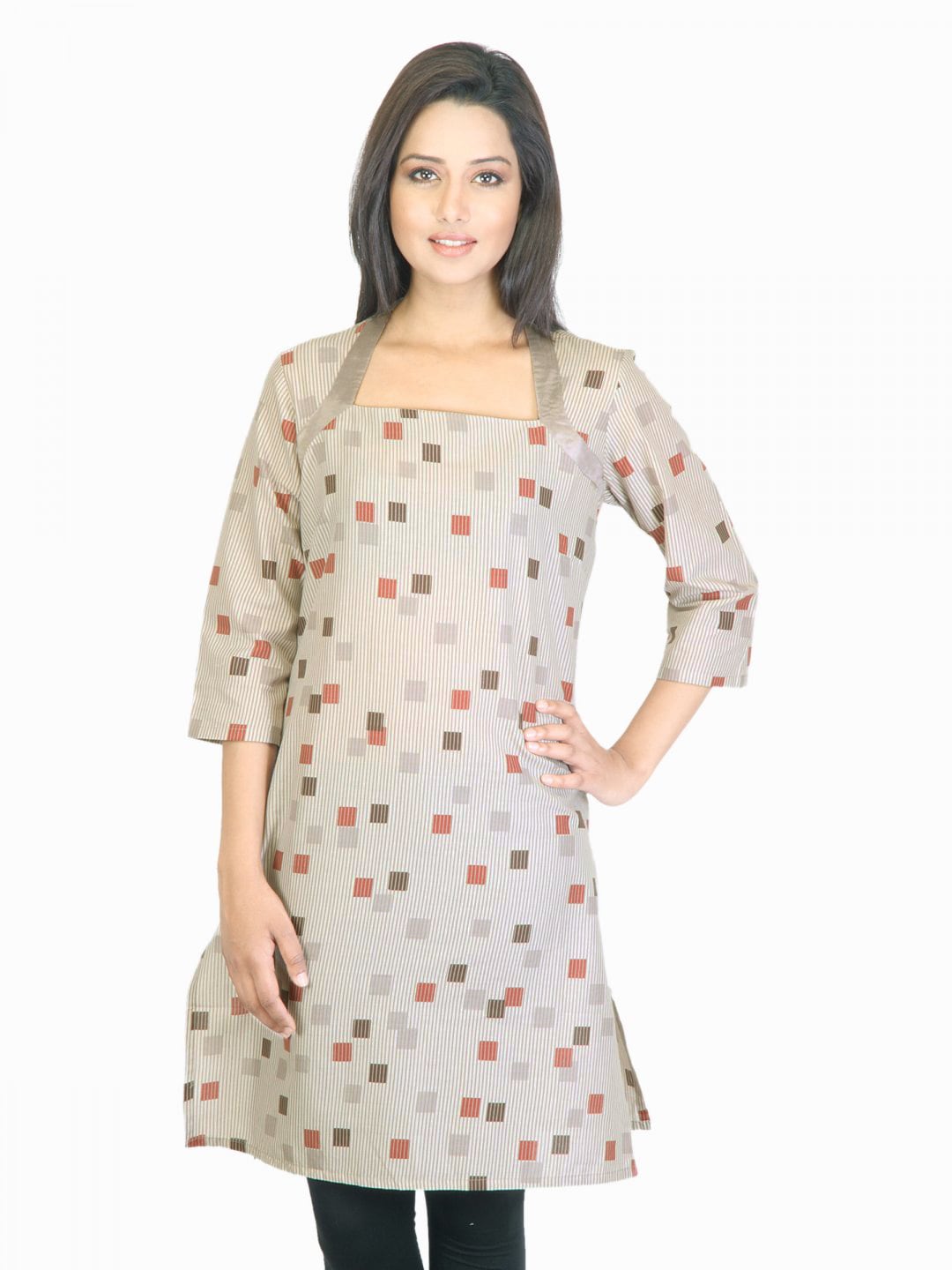 W Women Grey Printed Kurta