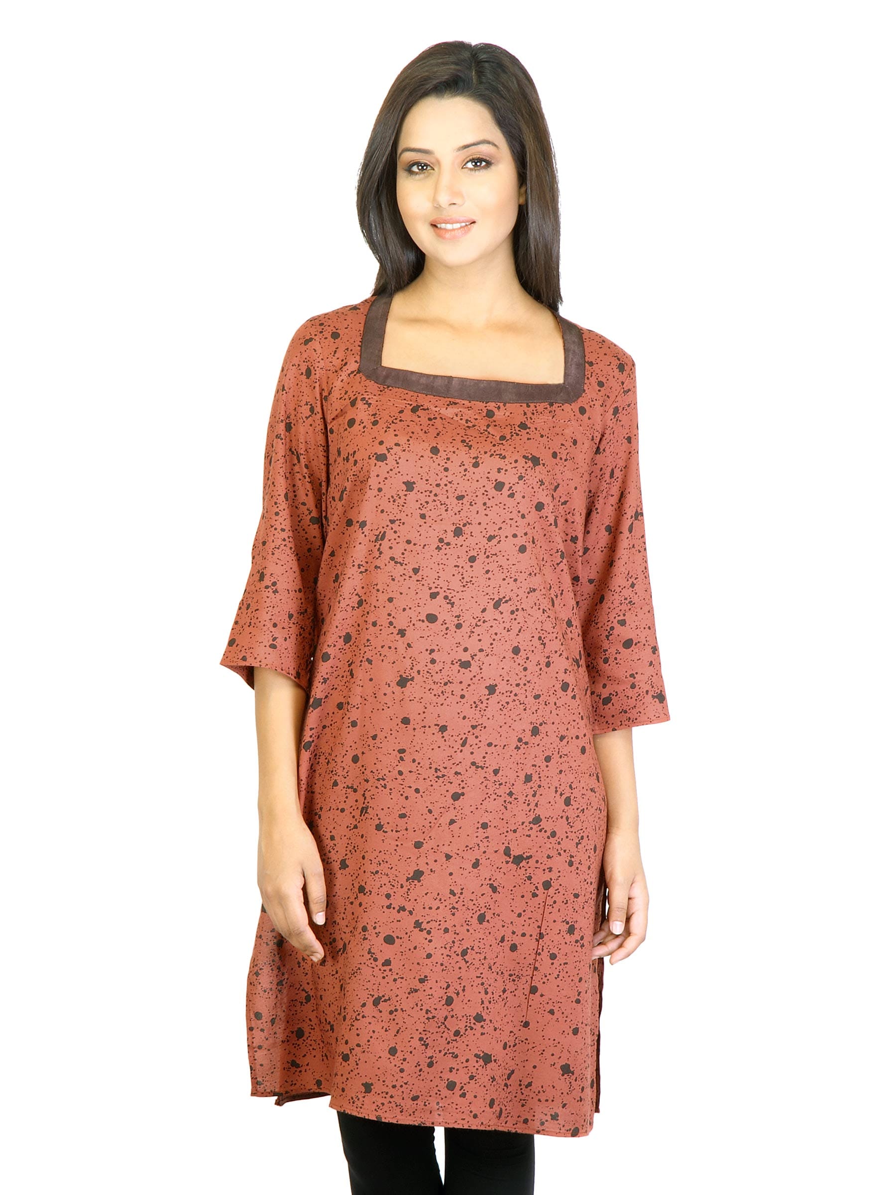 W Women Rust Printed Kurta