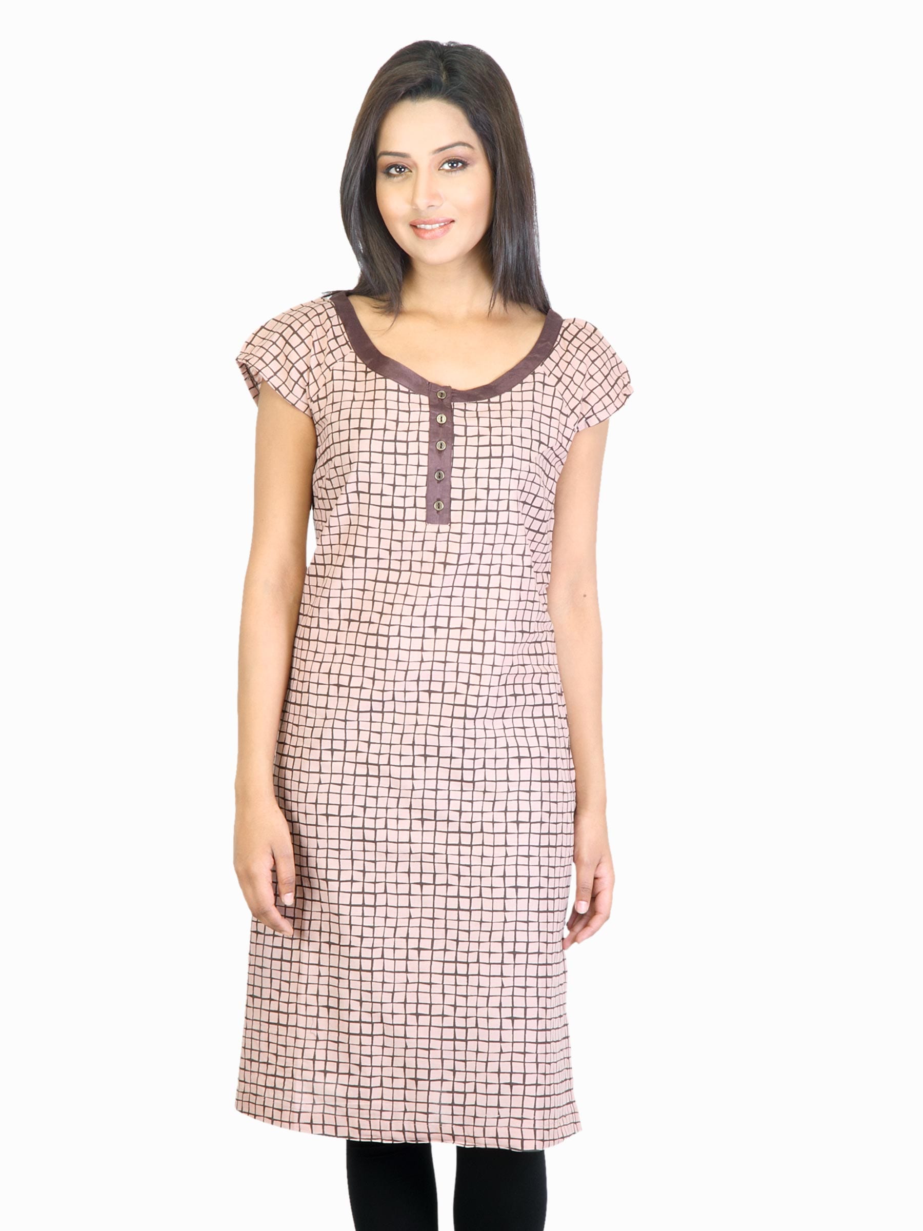 W Women Brown Printed Kurta