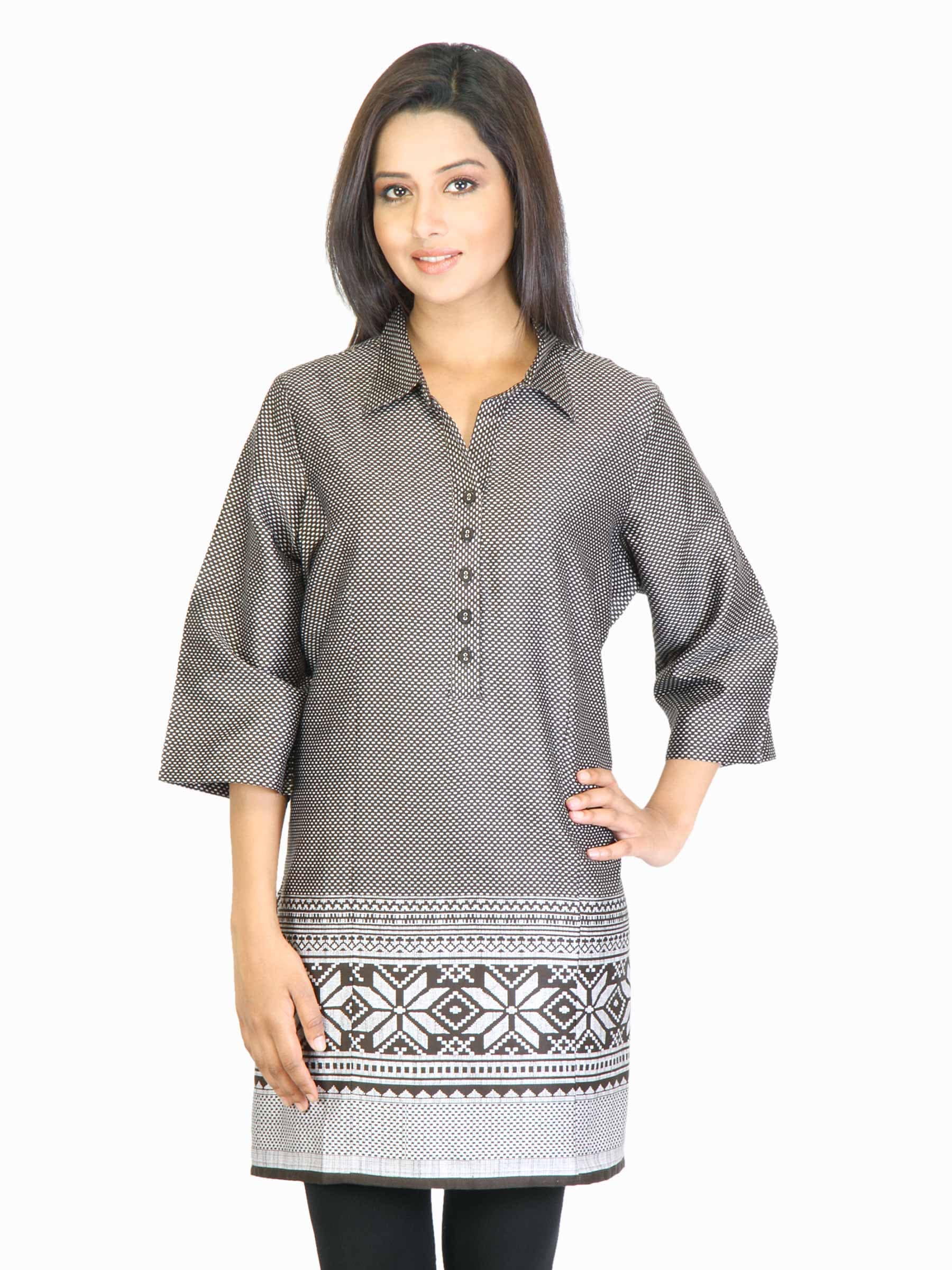 W Women Brown Printed Kurta