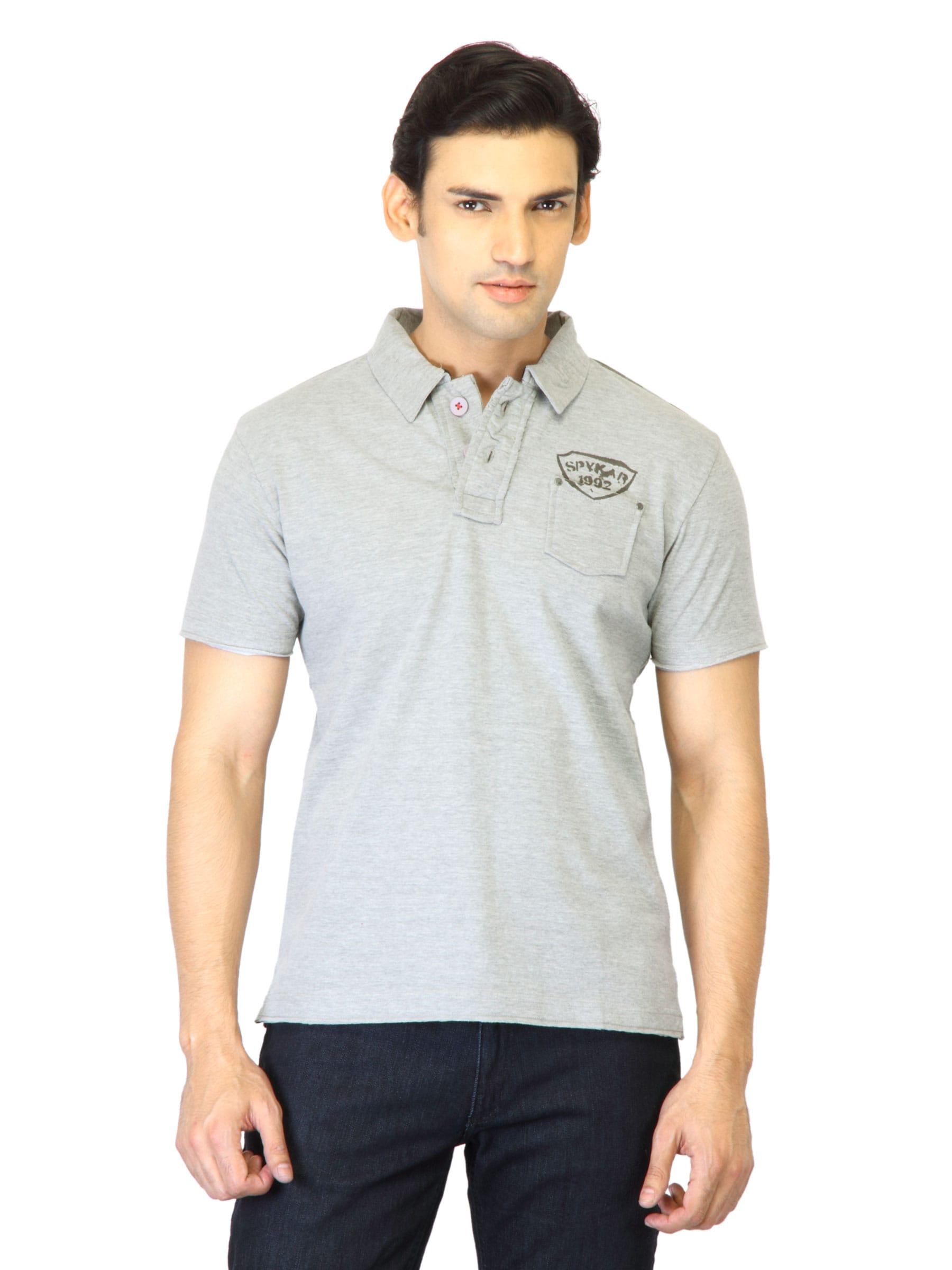 Spykar Men Grey Printed T-shirt