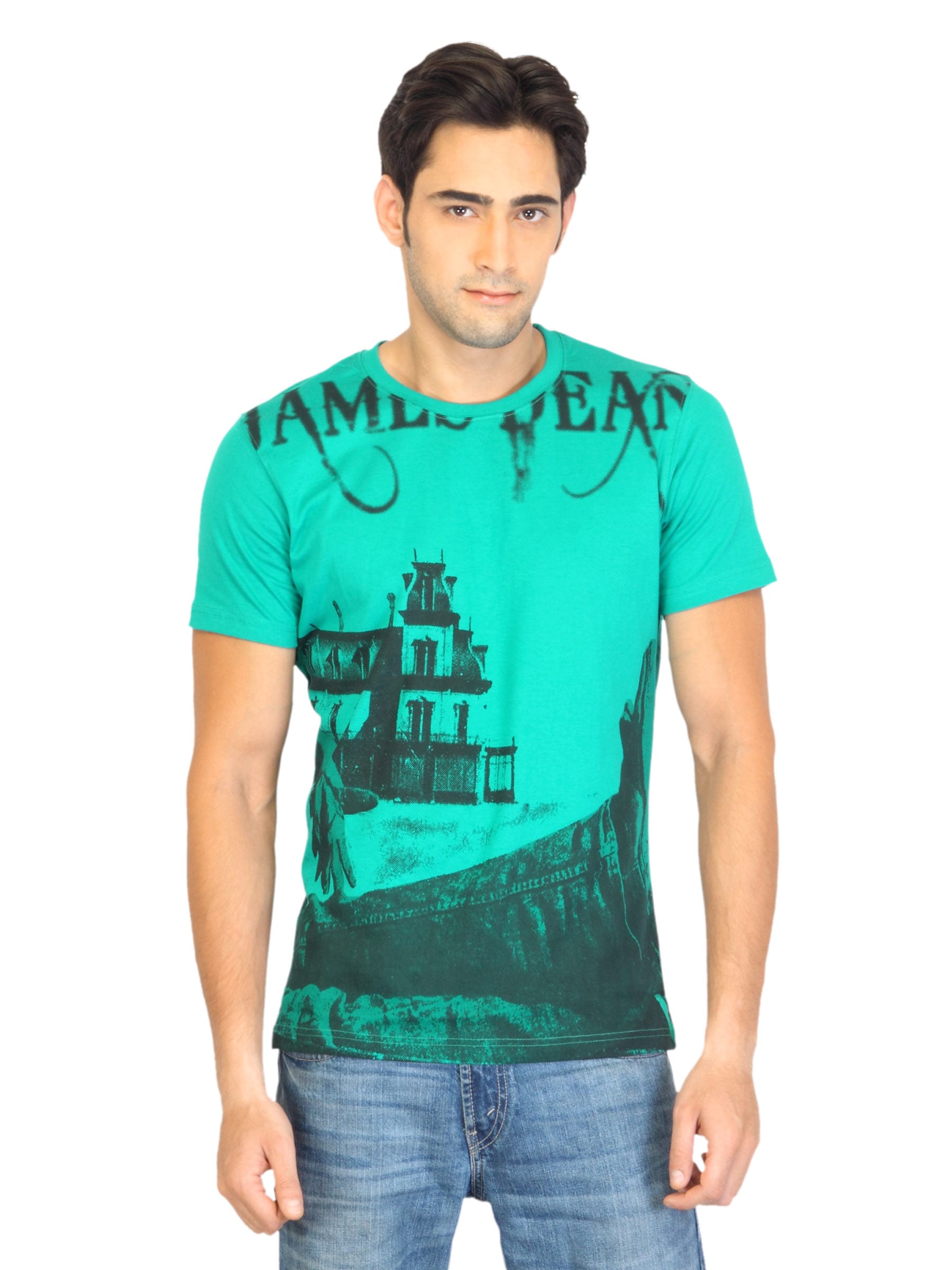 Spykar Men Green Printed T-shirts