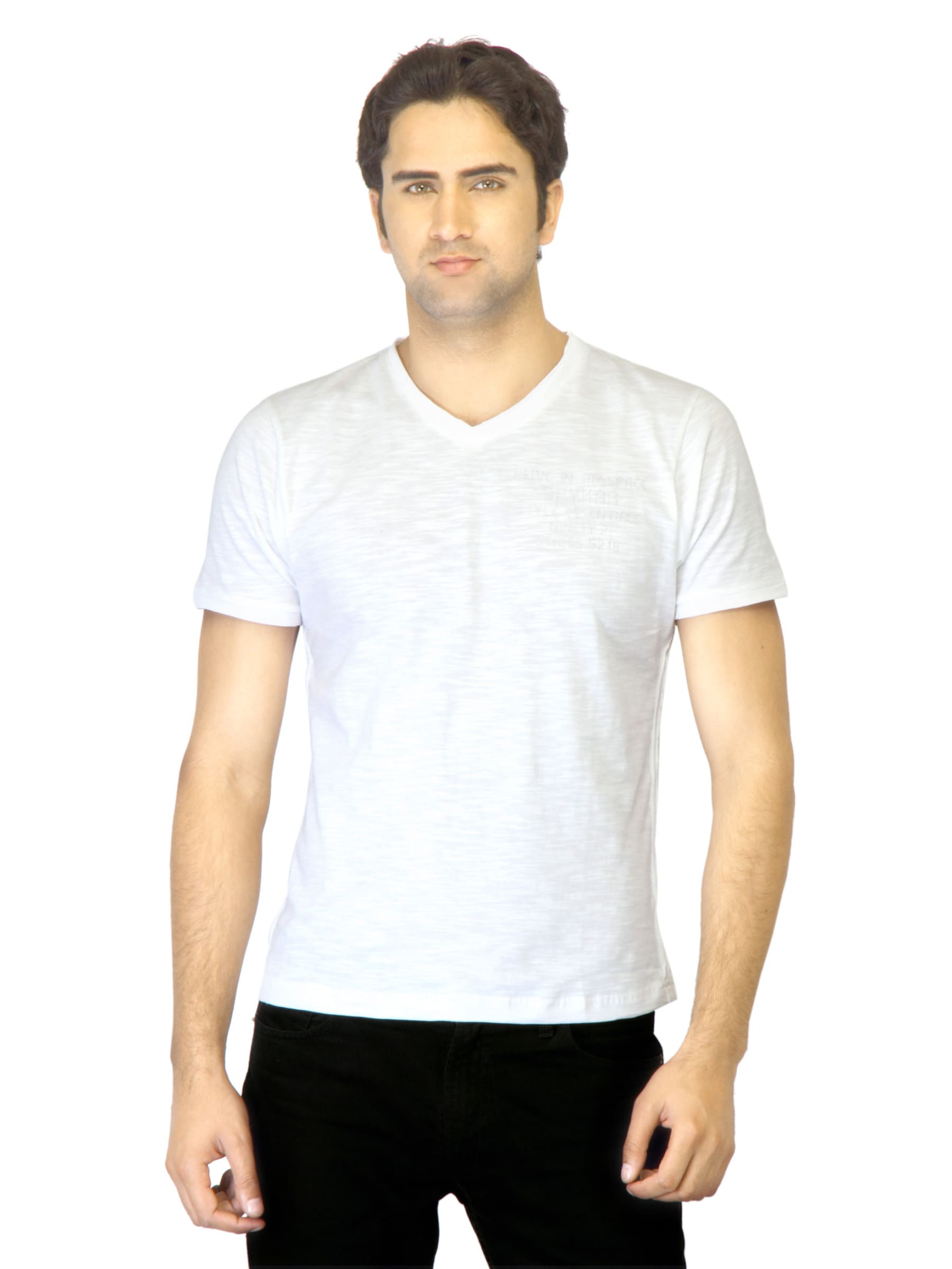 Spykar Men White T-shirt