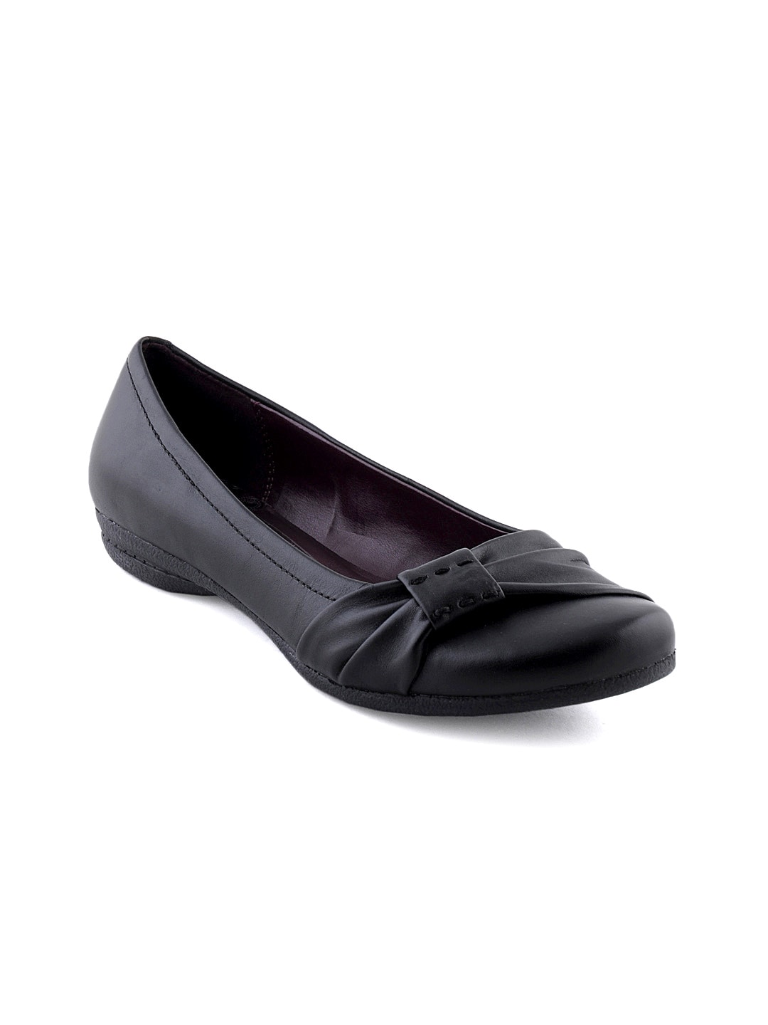 Clarks Women Black Leather Ballerinas