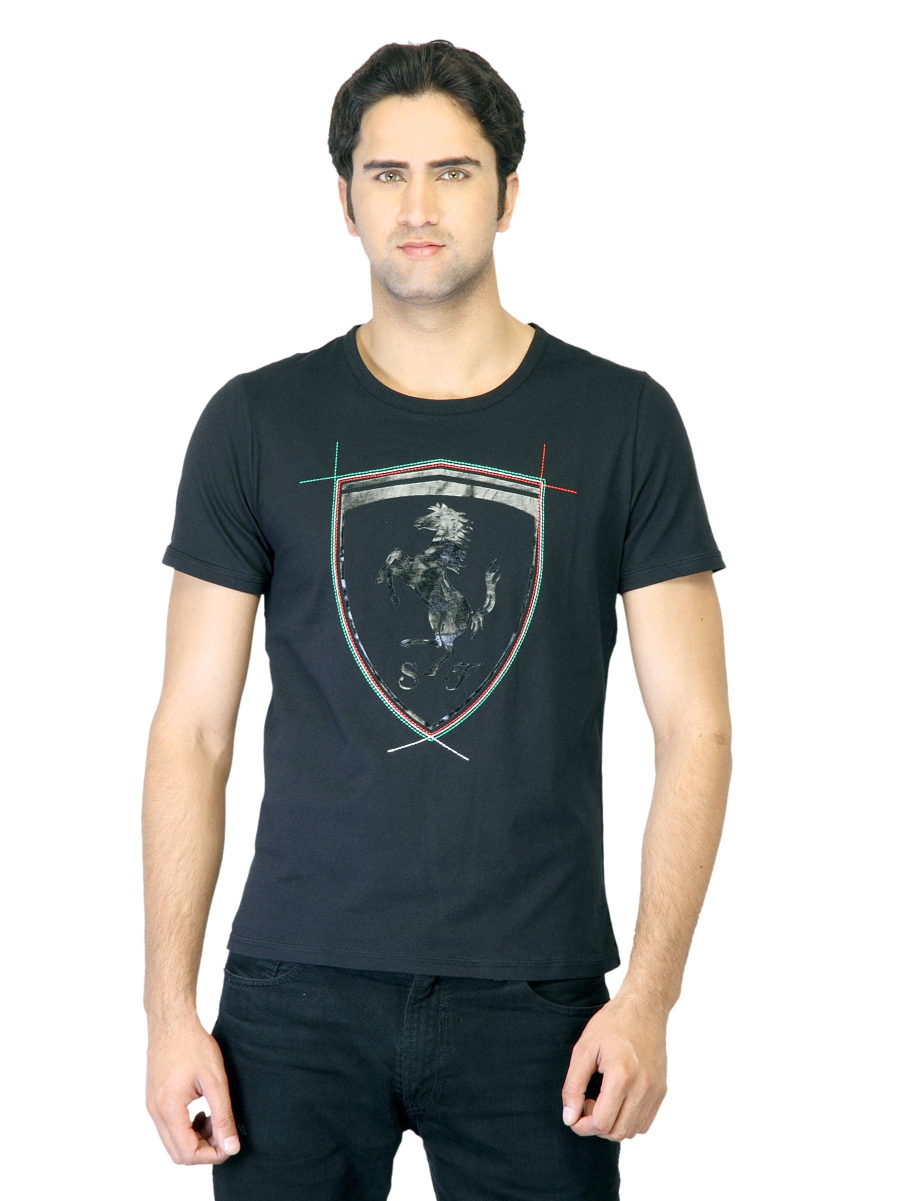 Puma Men Black Ferrari Logo T-Shirt