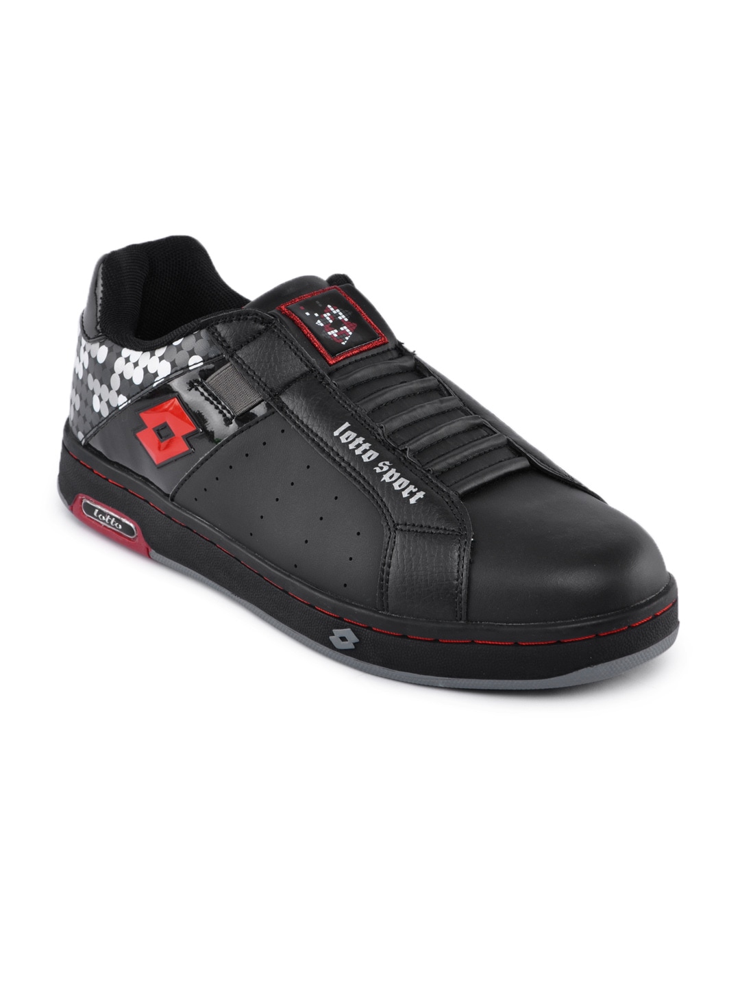 Lotto Men Black Skate Slip-On Casual Shoes