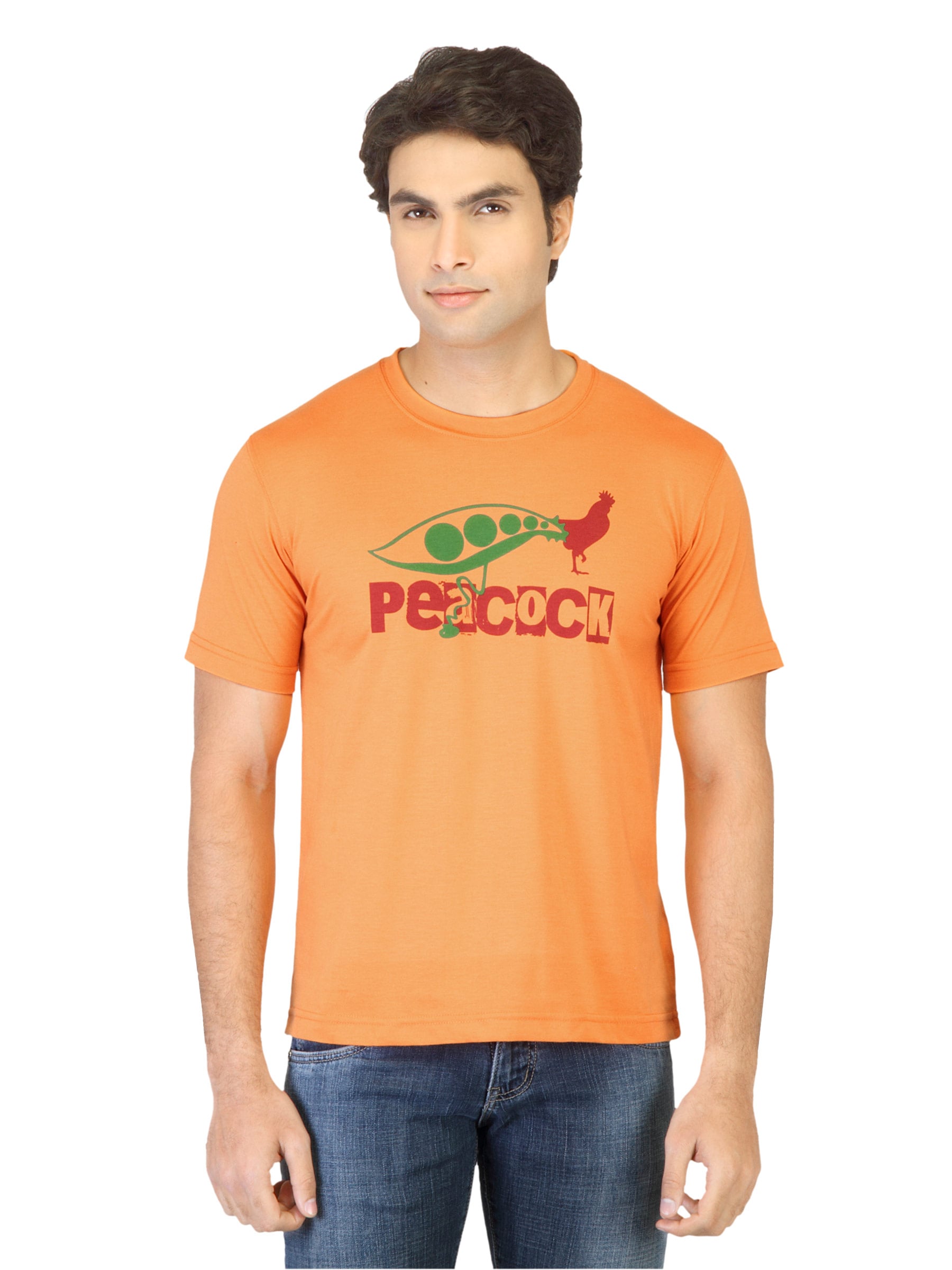 Peter England Men Orange  Printed T-shirt