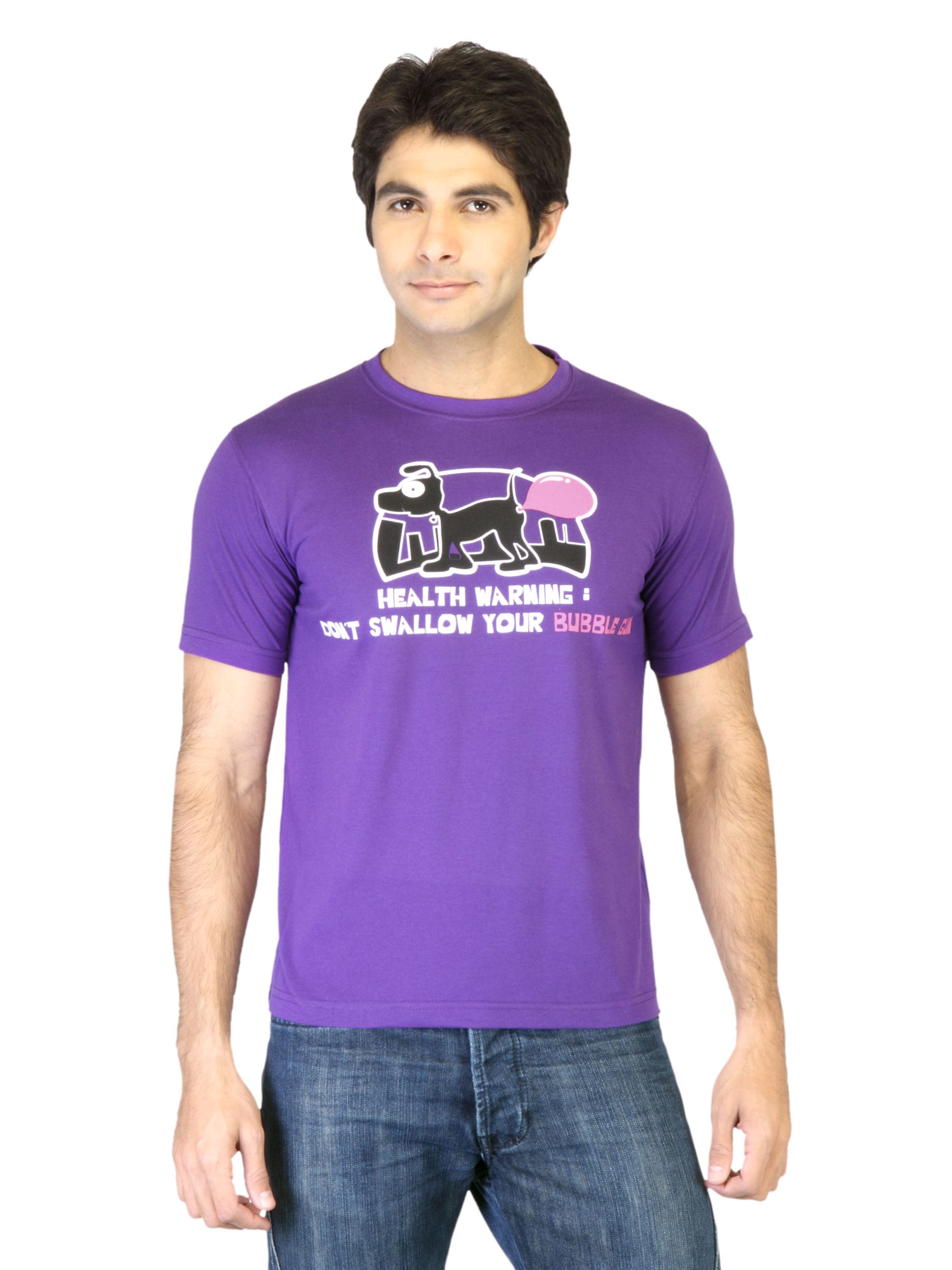 Peter England Men Purple Printed T-shirt