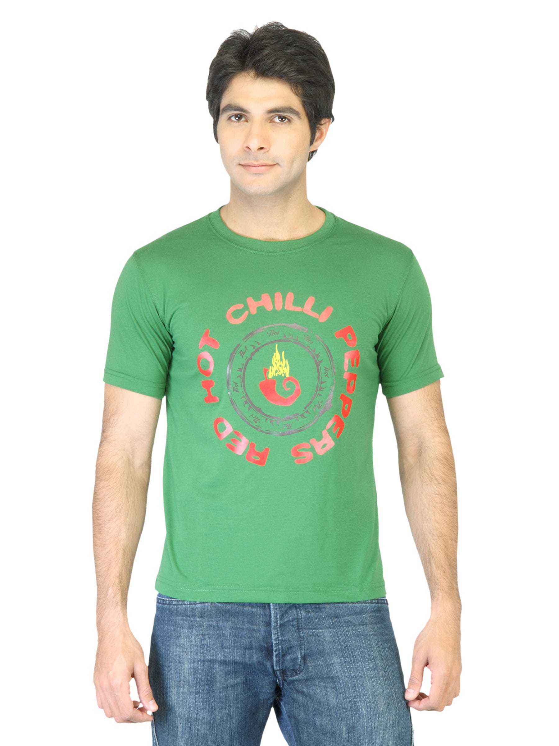 Peter England Men Green Printed T-shirt