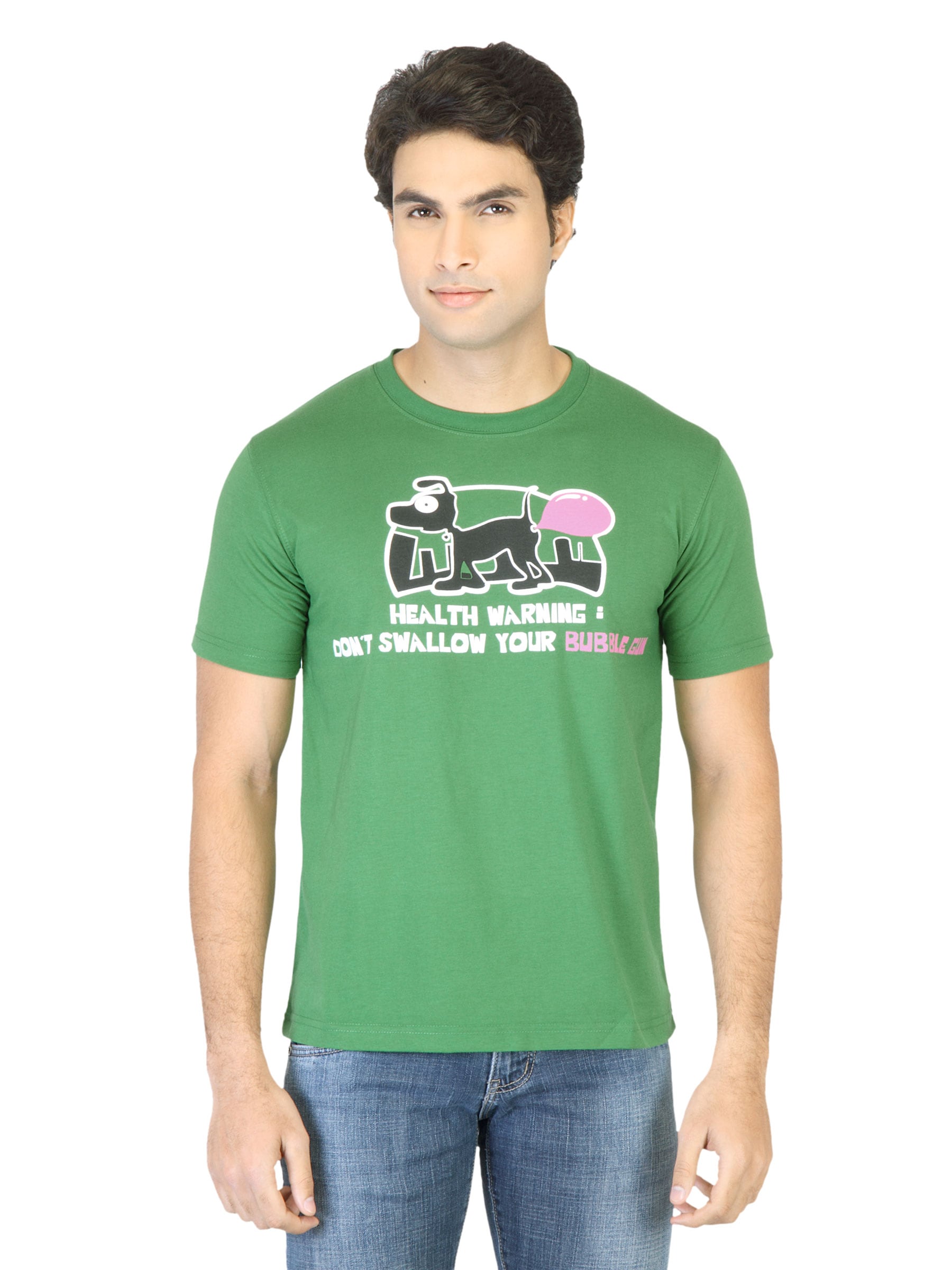 Peter England Men Green Printed T-shirt