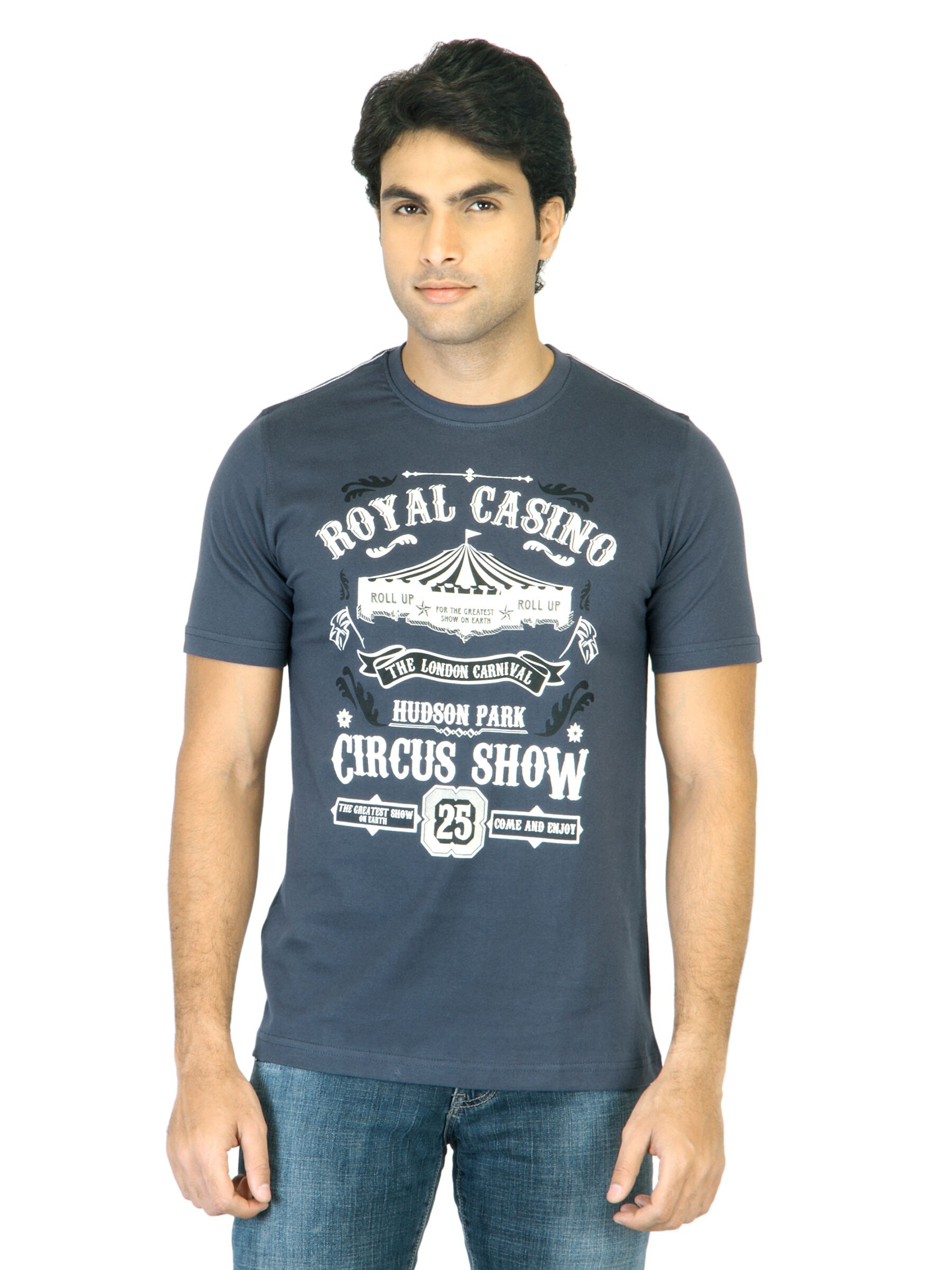 Locomotive Men Printed Navy Blue T-shirt