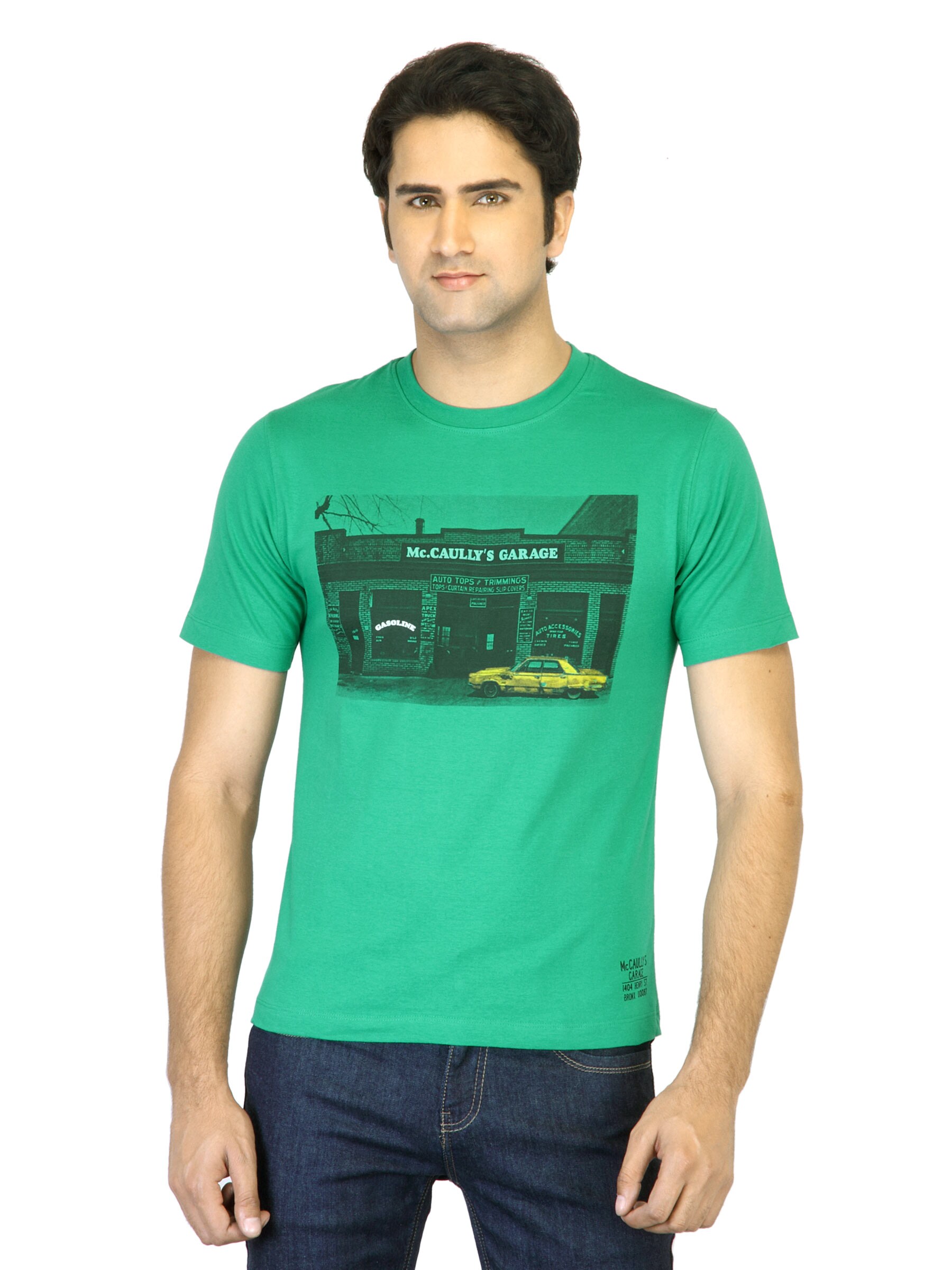 Locomotive Men Printed Green T-shirt