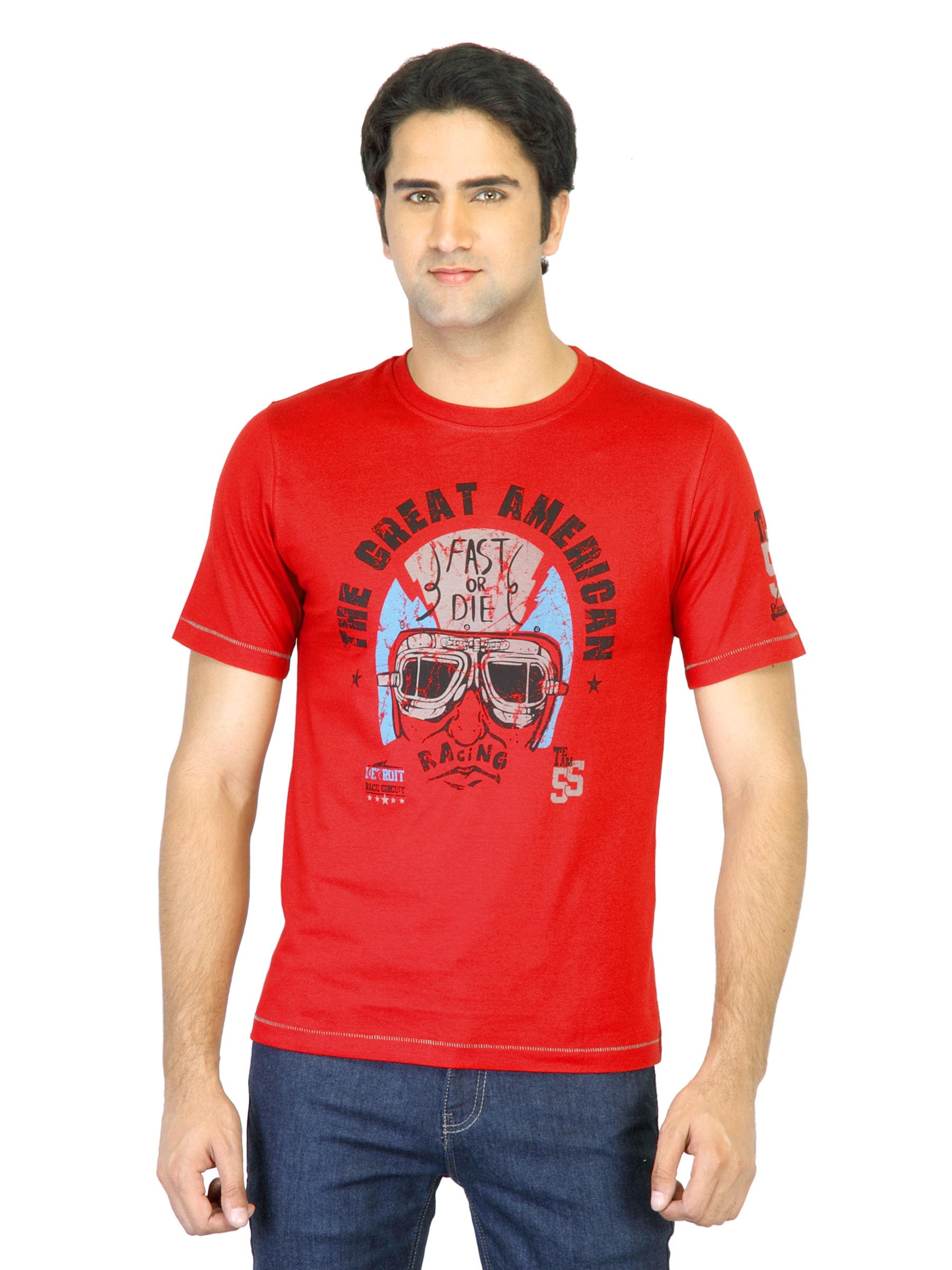 Locomotive Men Printed Red T-shirt