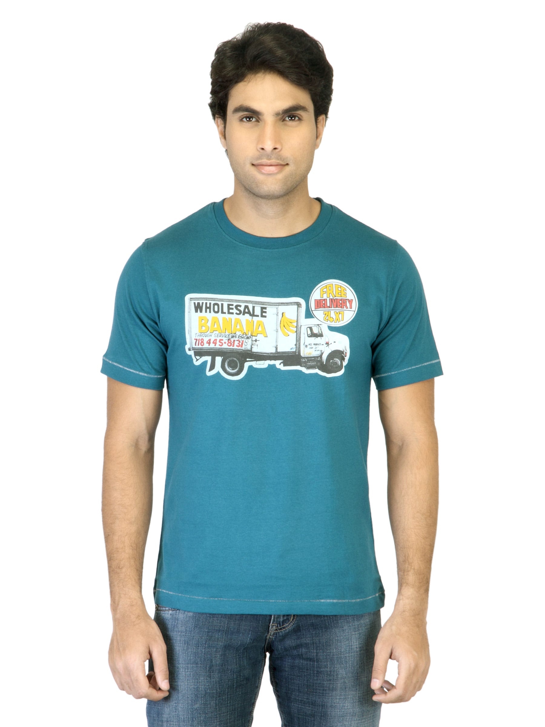 Locomotive Men Printed Blue T-shirt