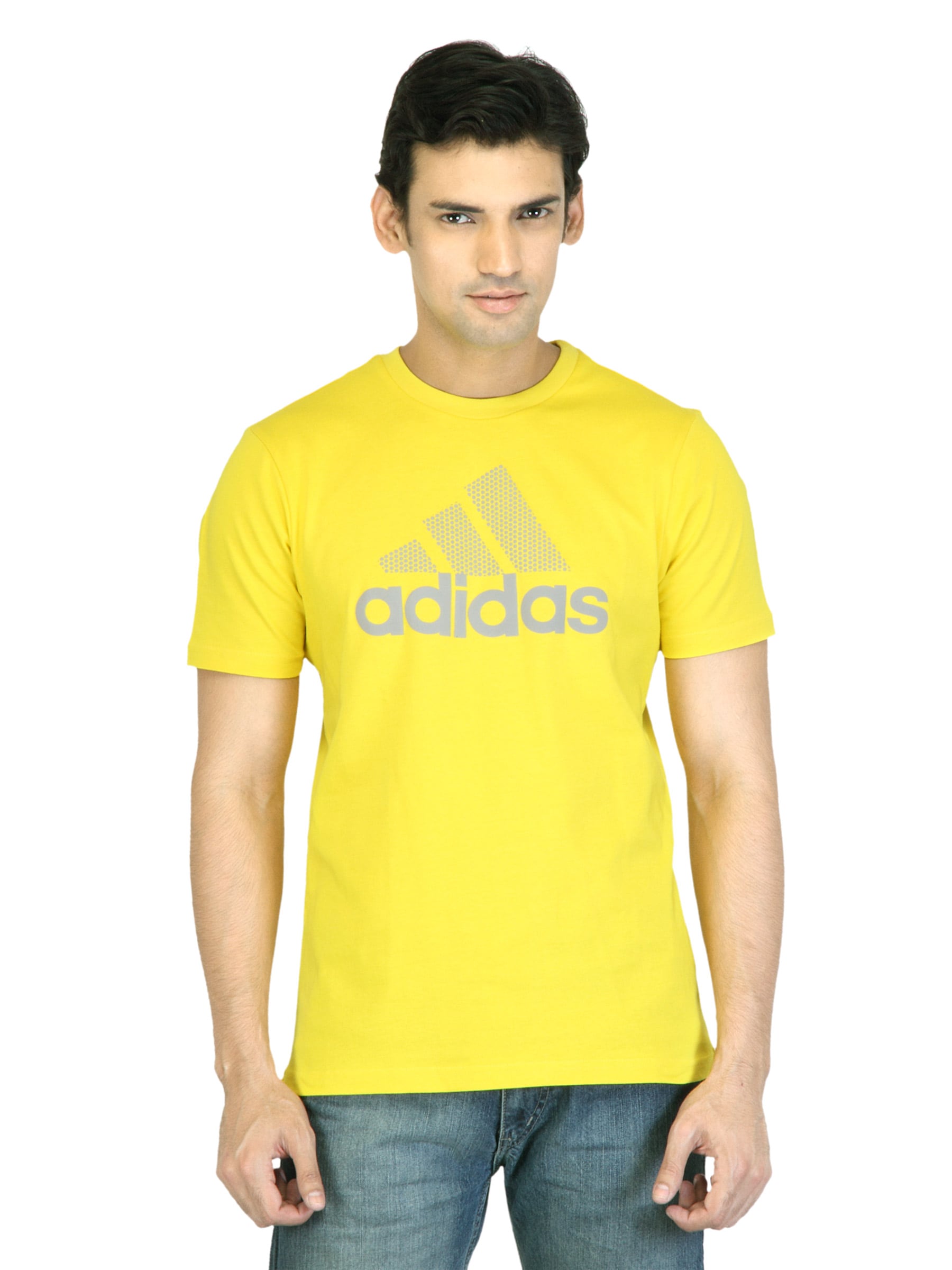 ADIDAS Men Yellow Printed T-shirt