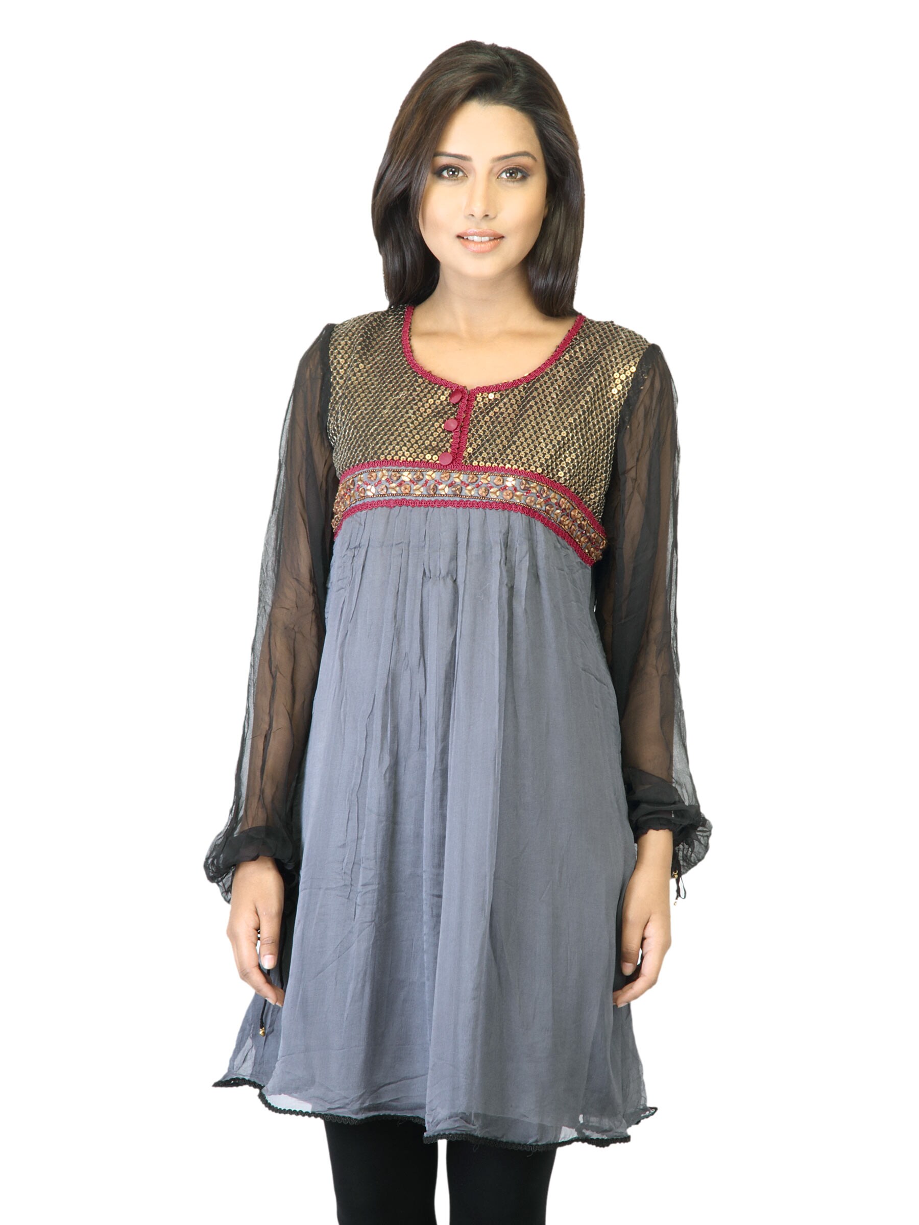 La-Emotio Women Grey Kurta