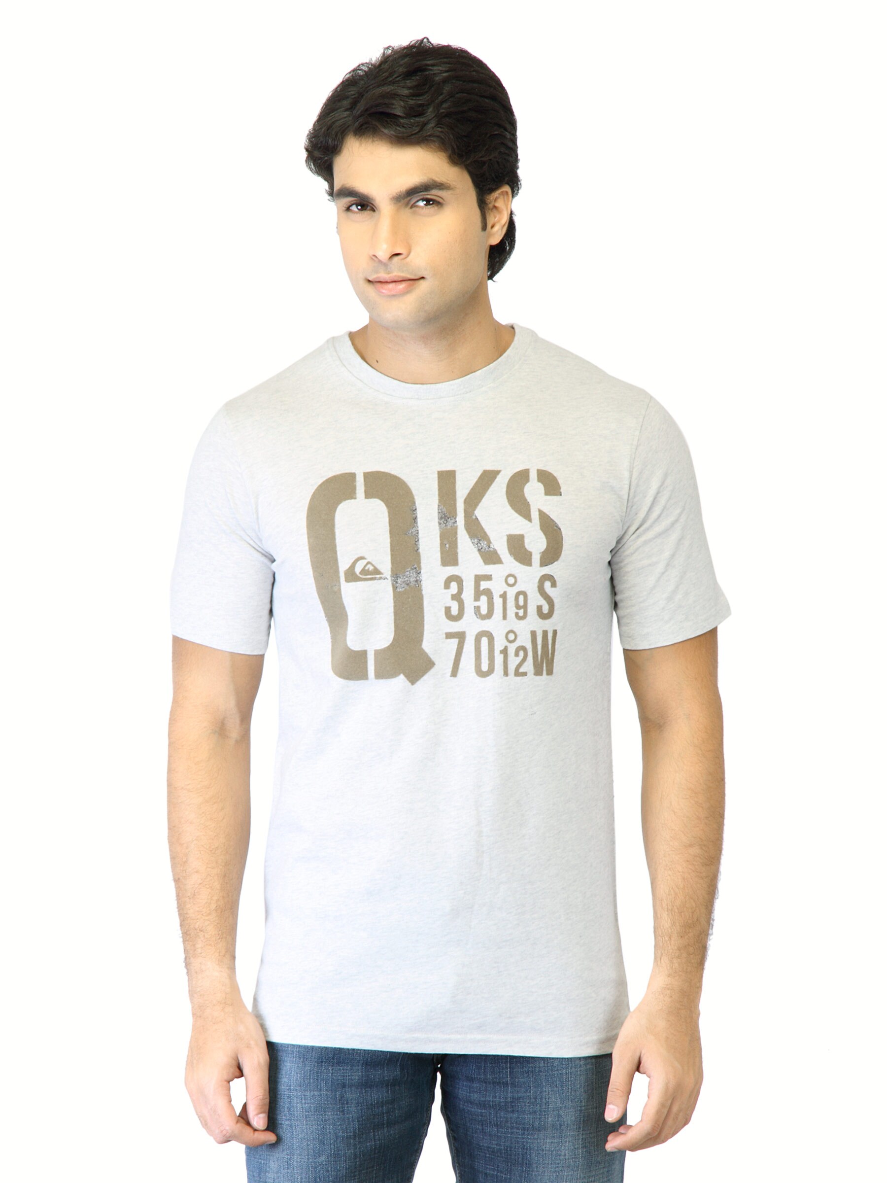 Quiksilver Men Grey Printed T-shirt