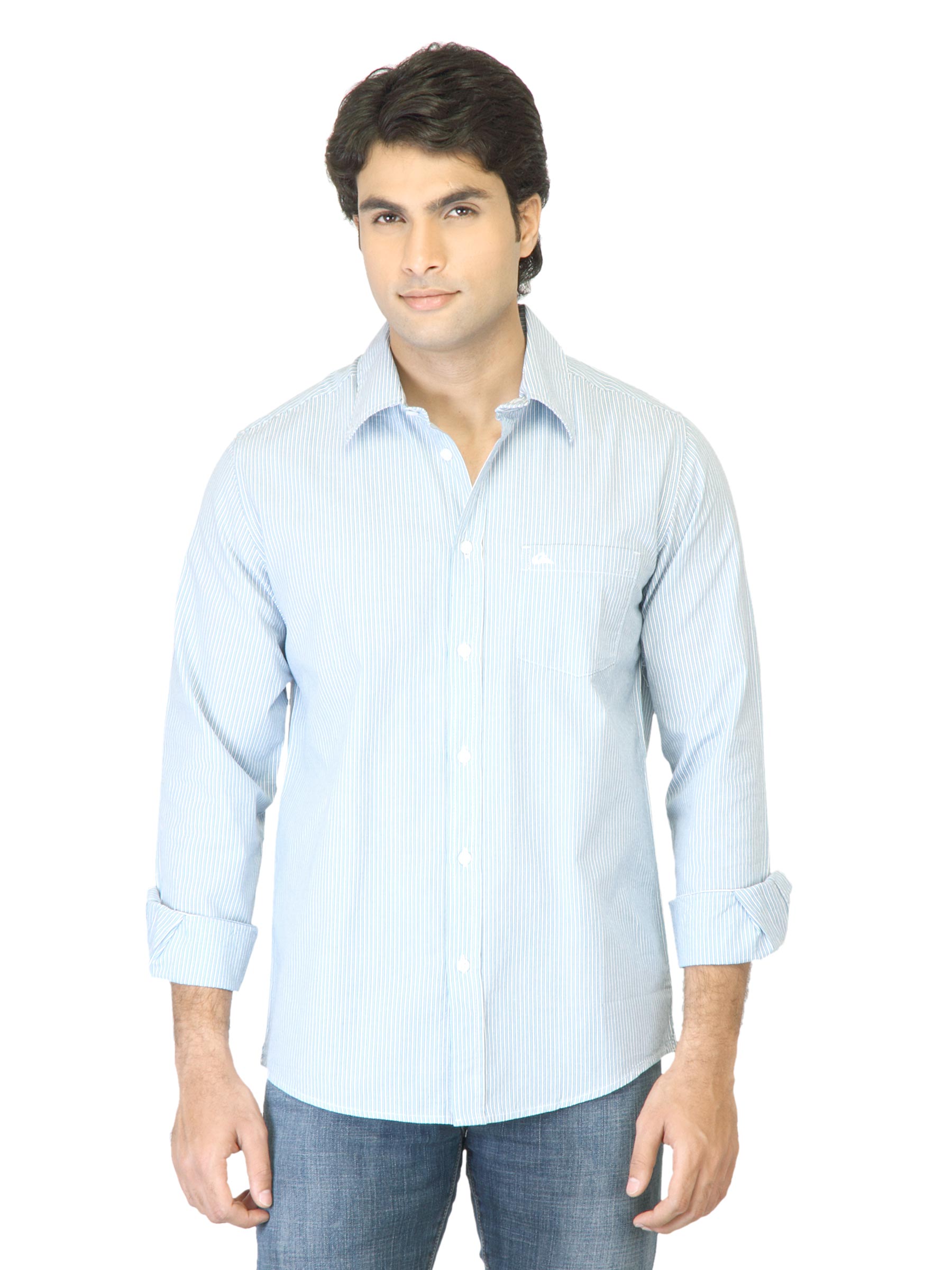 Quiksilver Men Blue Striped Shirt