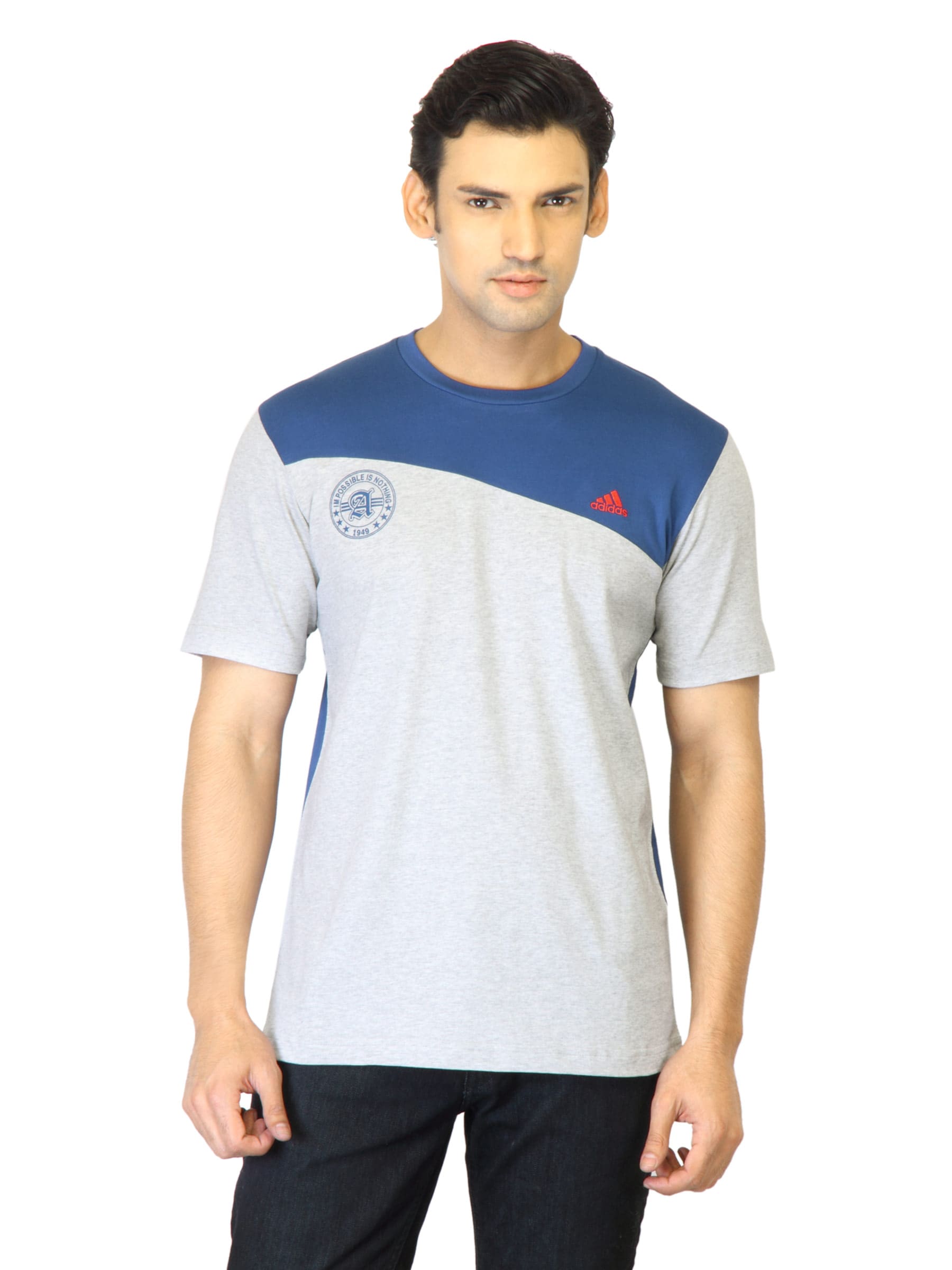 ADIDAS Men Grey T-shirt