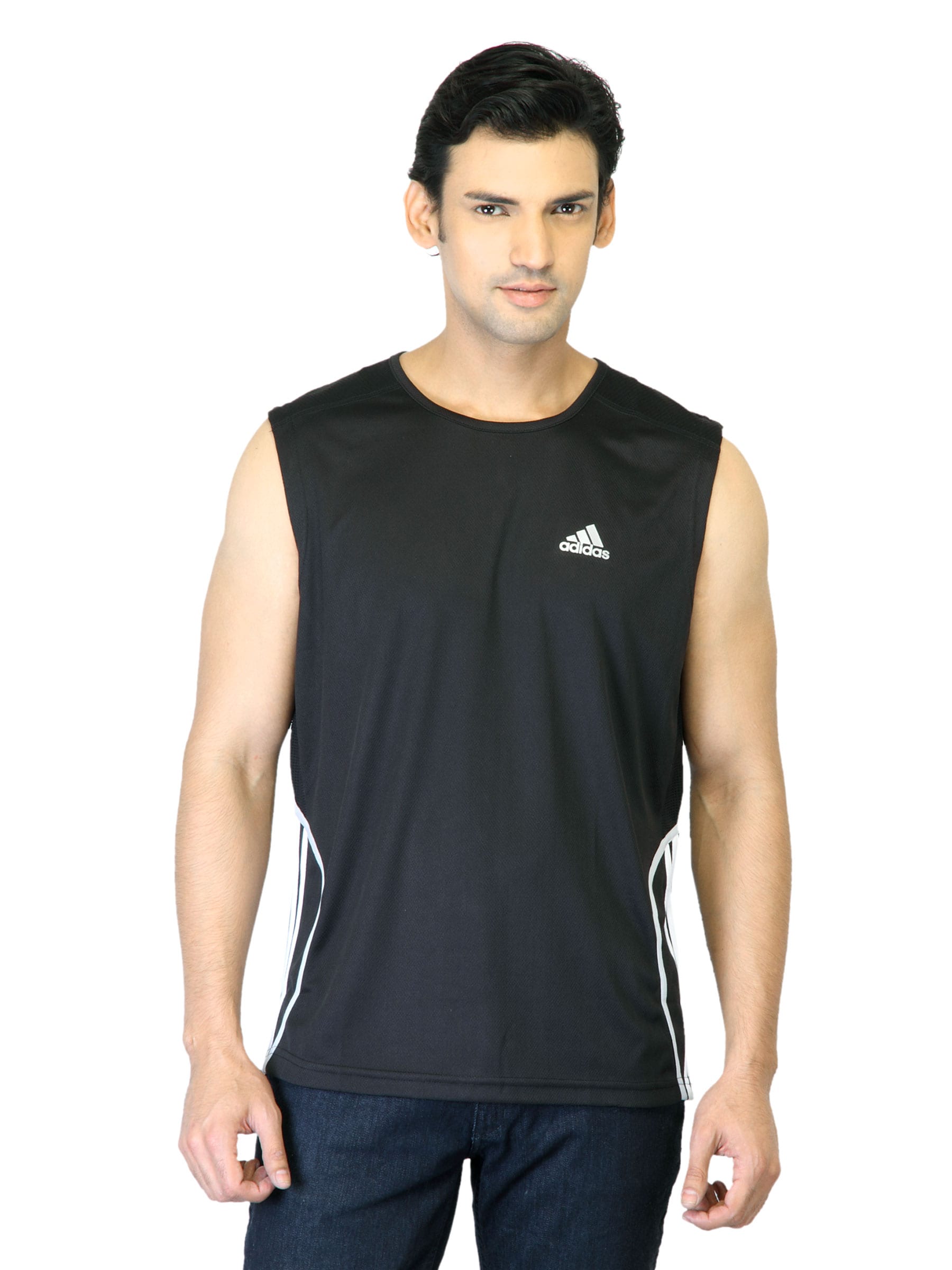 ADIDAS Men Black T-shirt