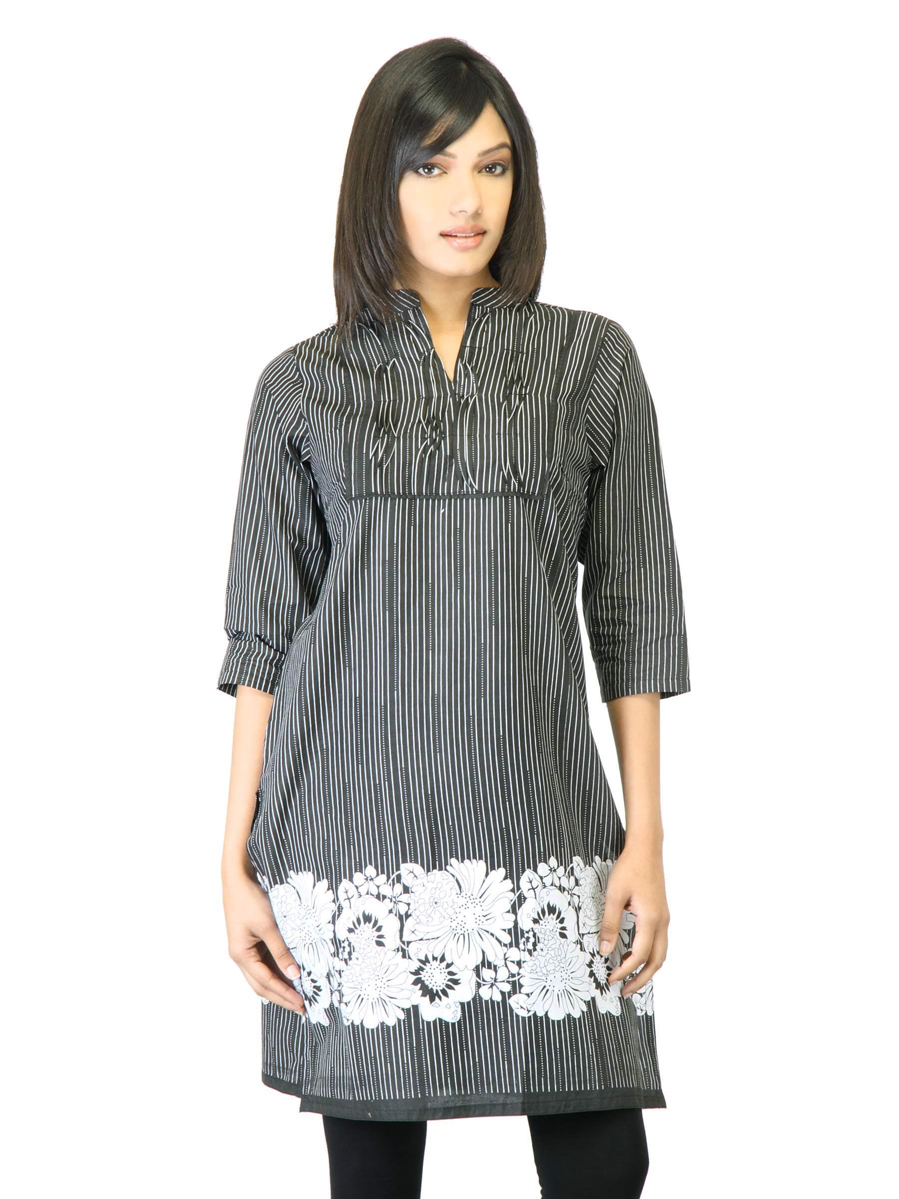 Folklore Women Black Printed Kurta