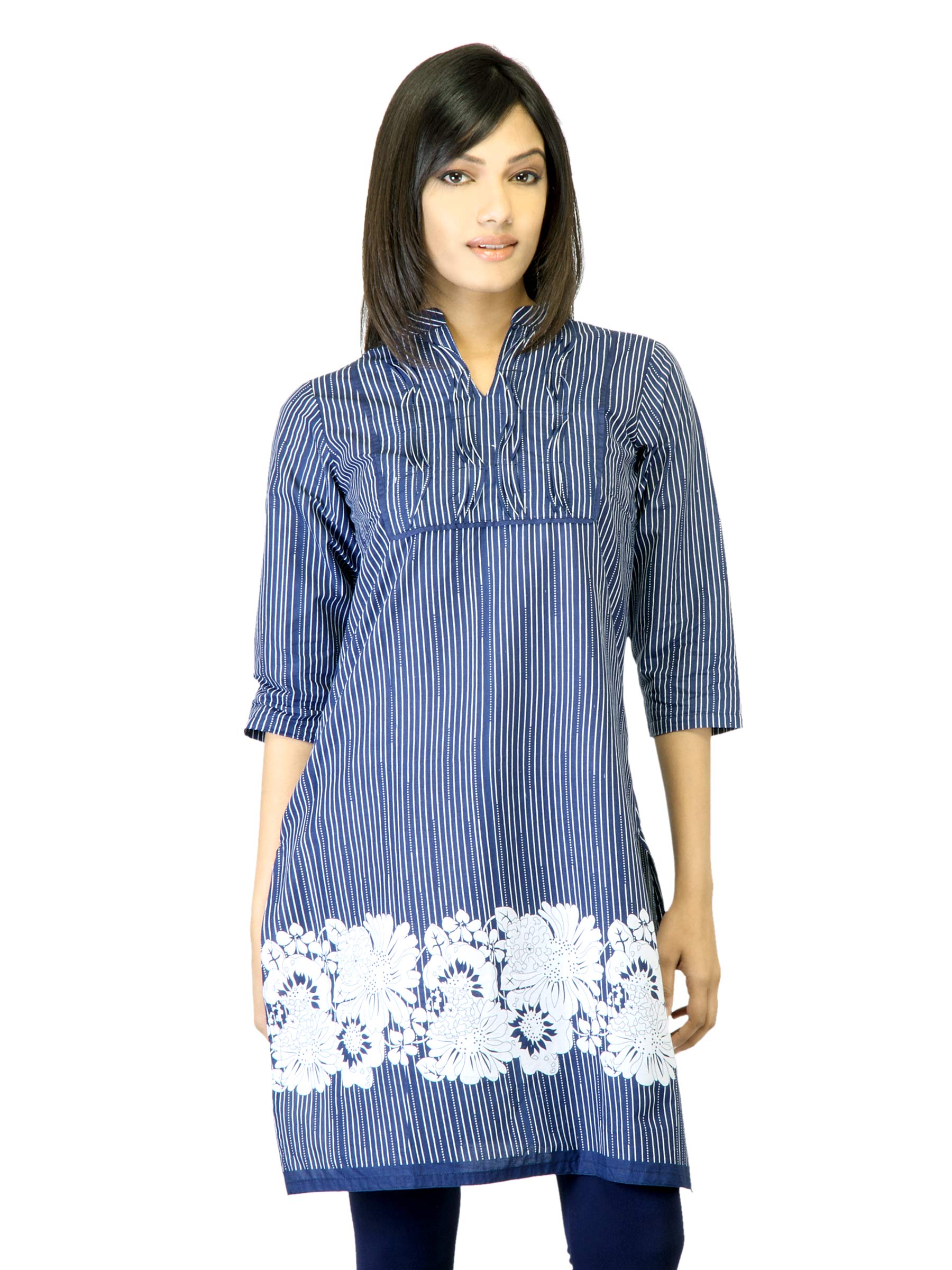 Folklore Women Blue Printed Kurta