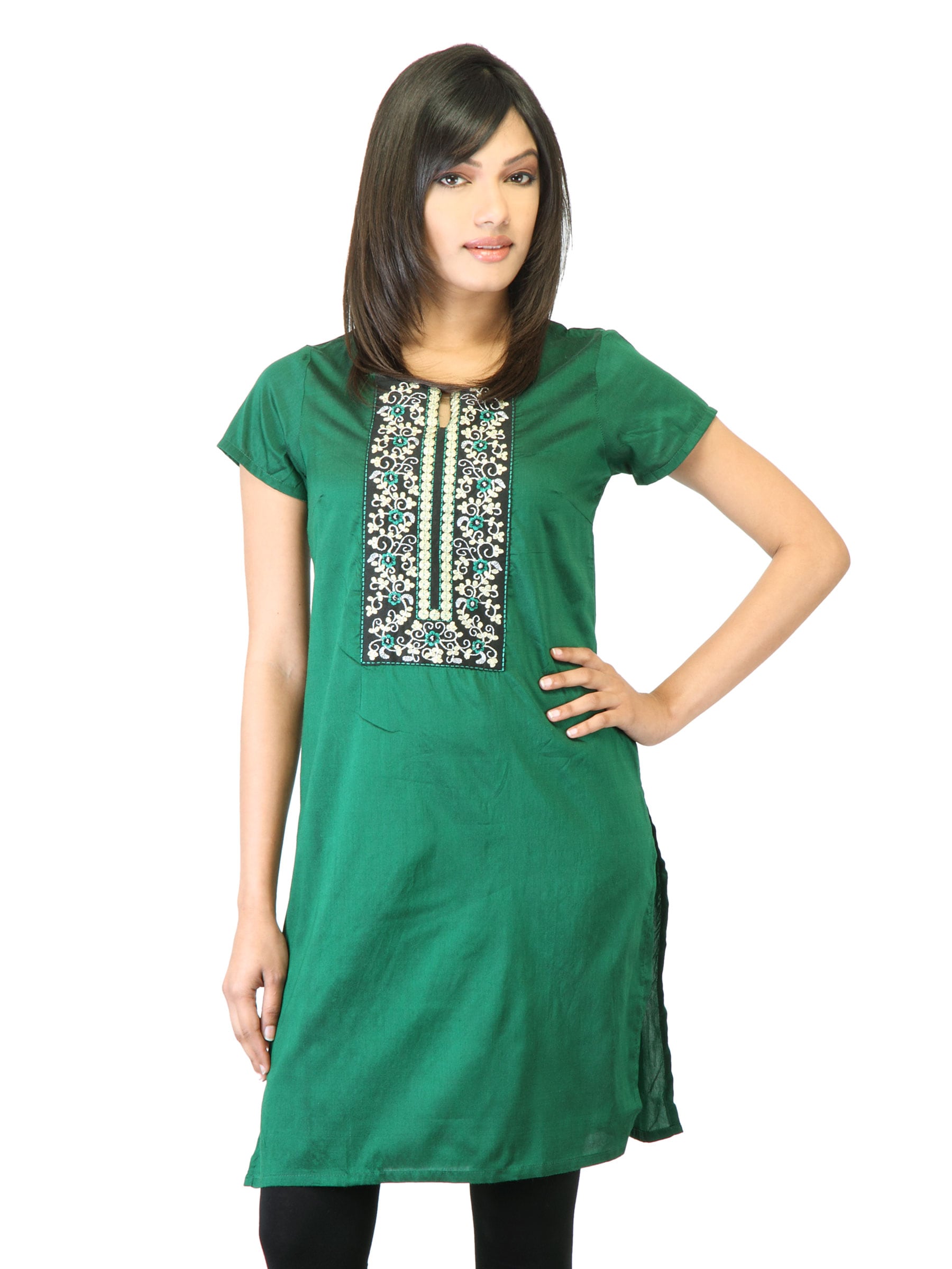 Folklore Women Green  Kurta