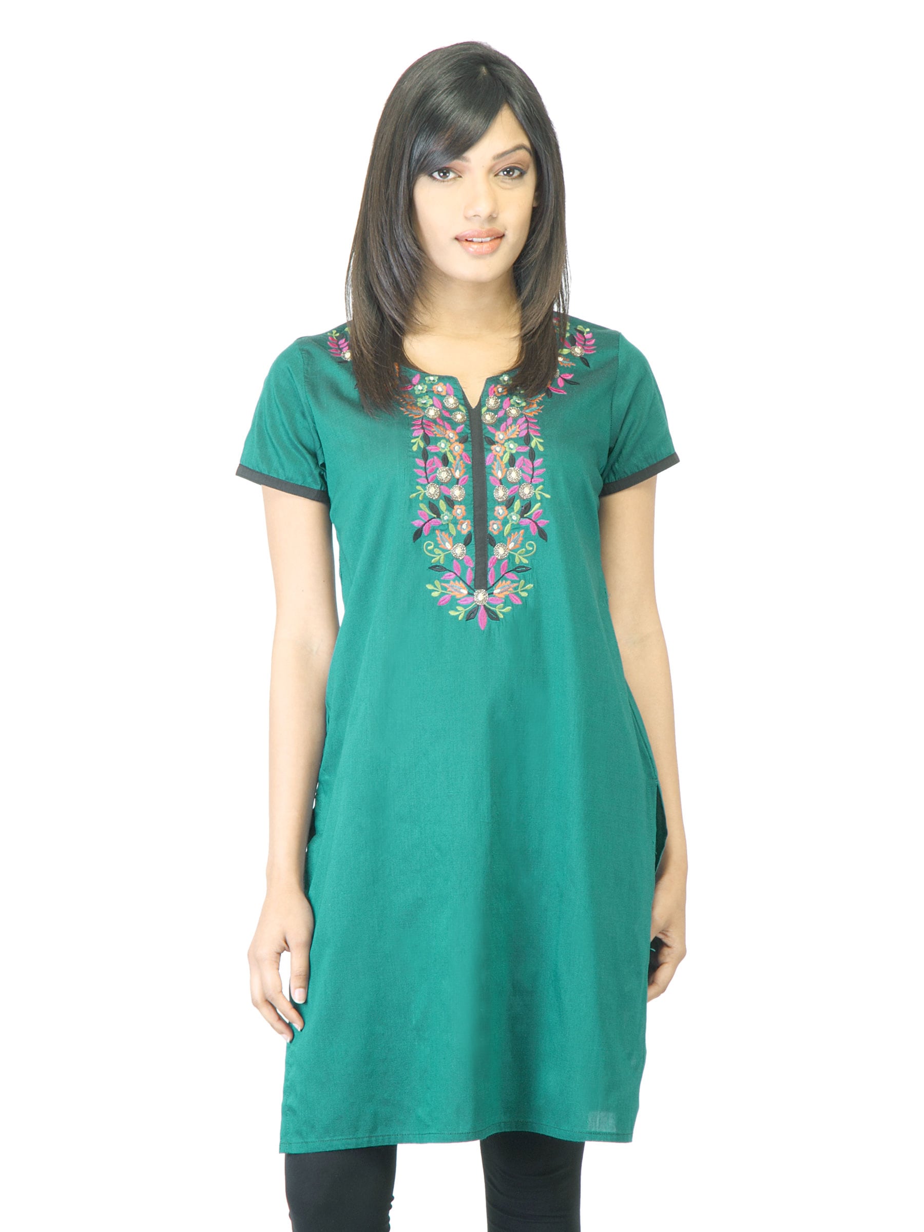 Folklore Women Green  Kurta